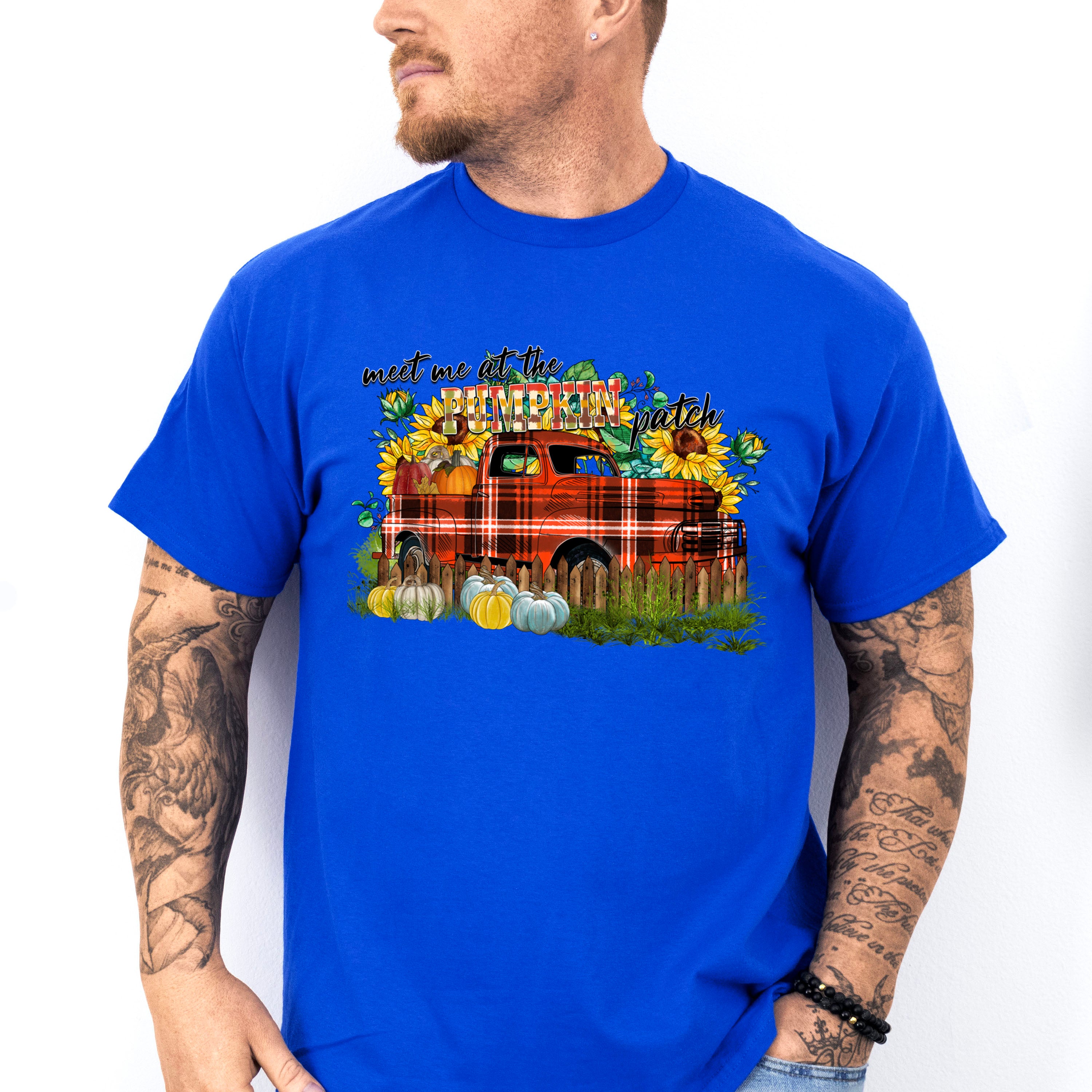 Meet Me At The Pumpkin Patch Design - Farmer Unisex Crewneck T-Shirt Sweatshirt Hoodie