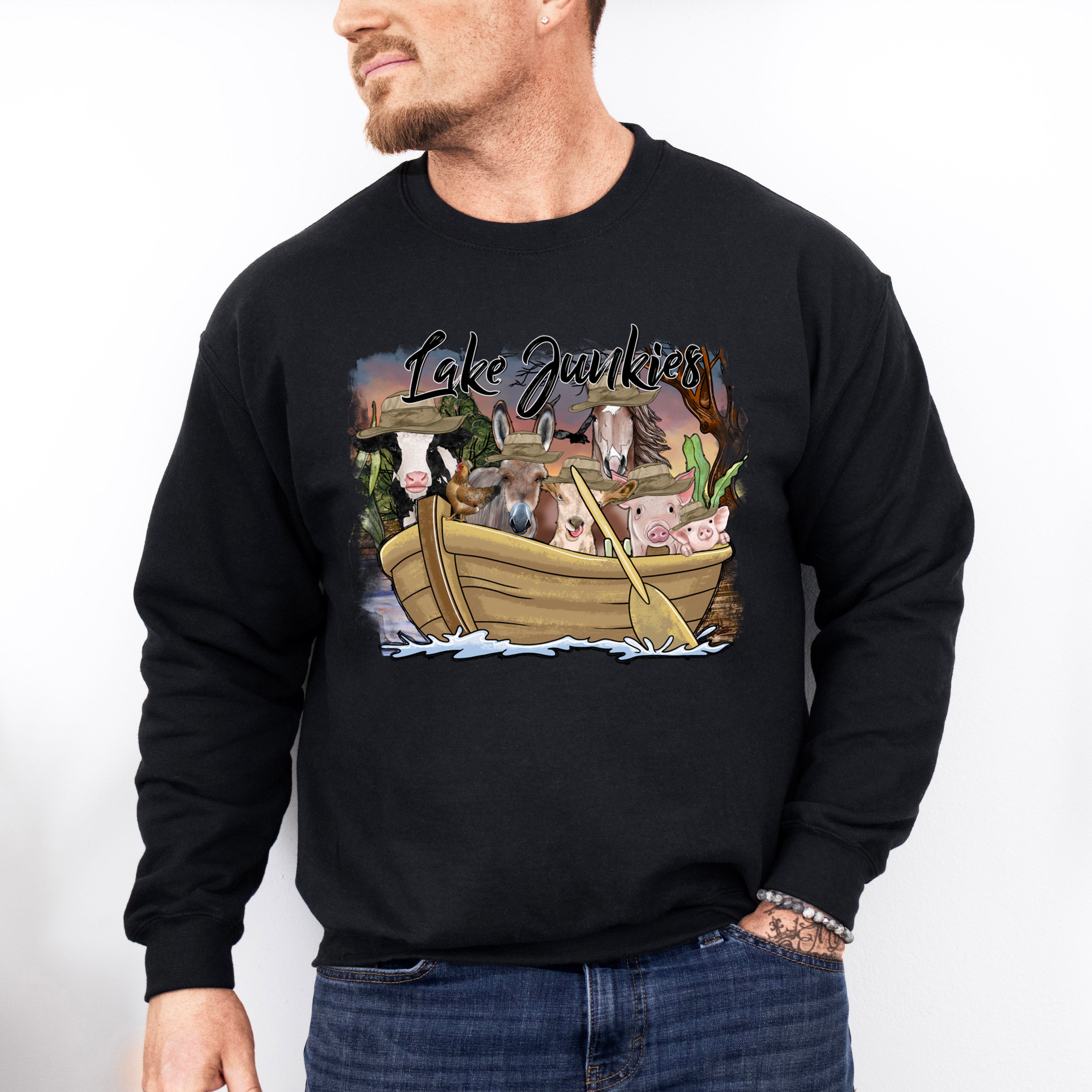 Lake Junkies Design - Farmer Unisex Crewneck T-Shirt Sweatshirt Hoodie