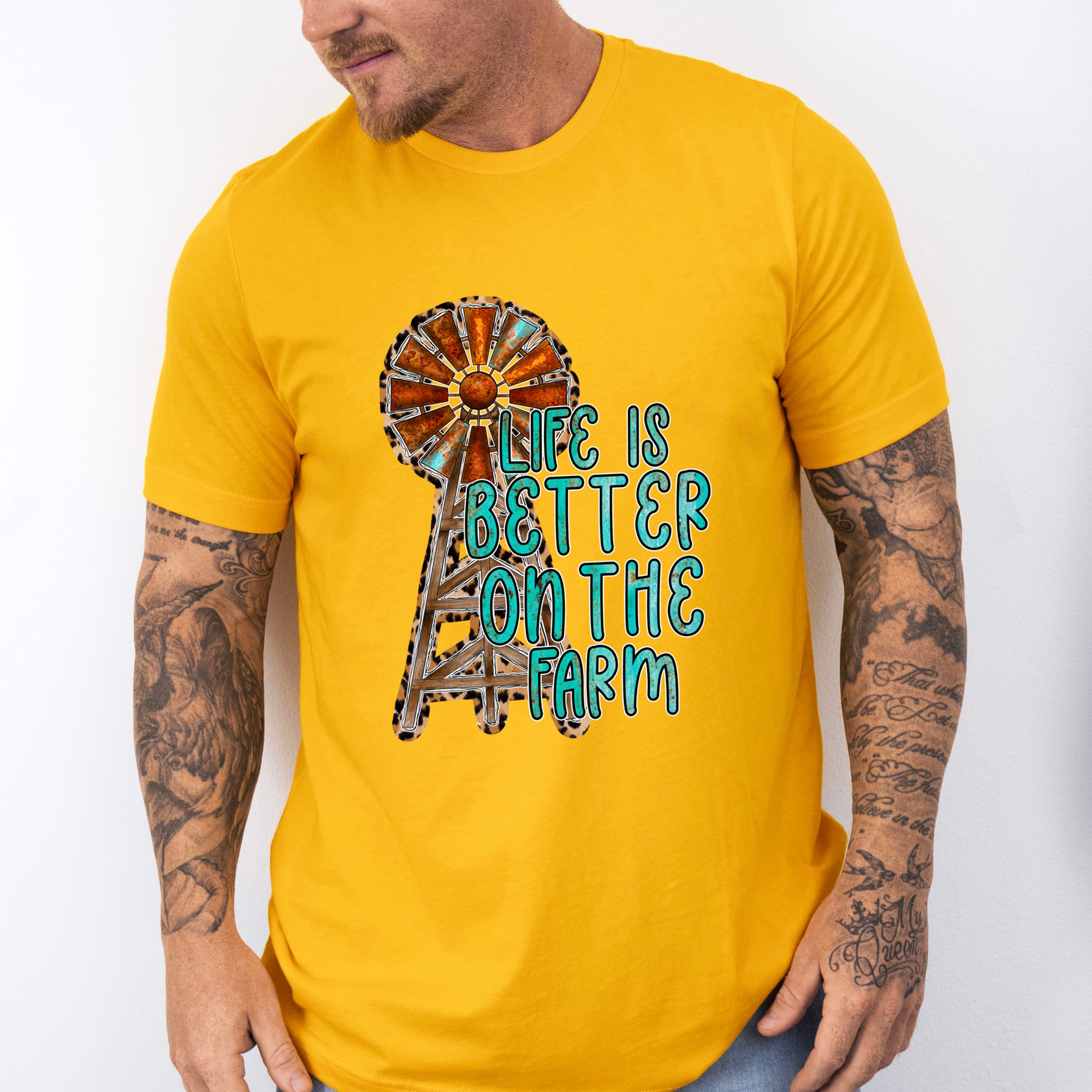 Life is Better On The Farm Design - Farmer Unisex Crewneck T-Shirt Sweatshirt Hoodie