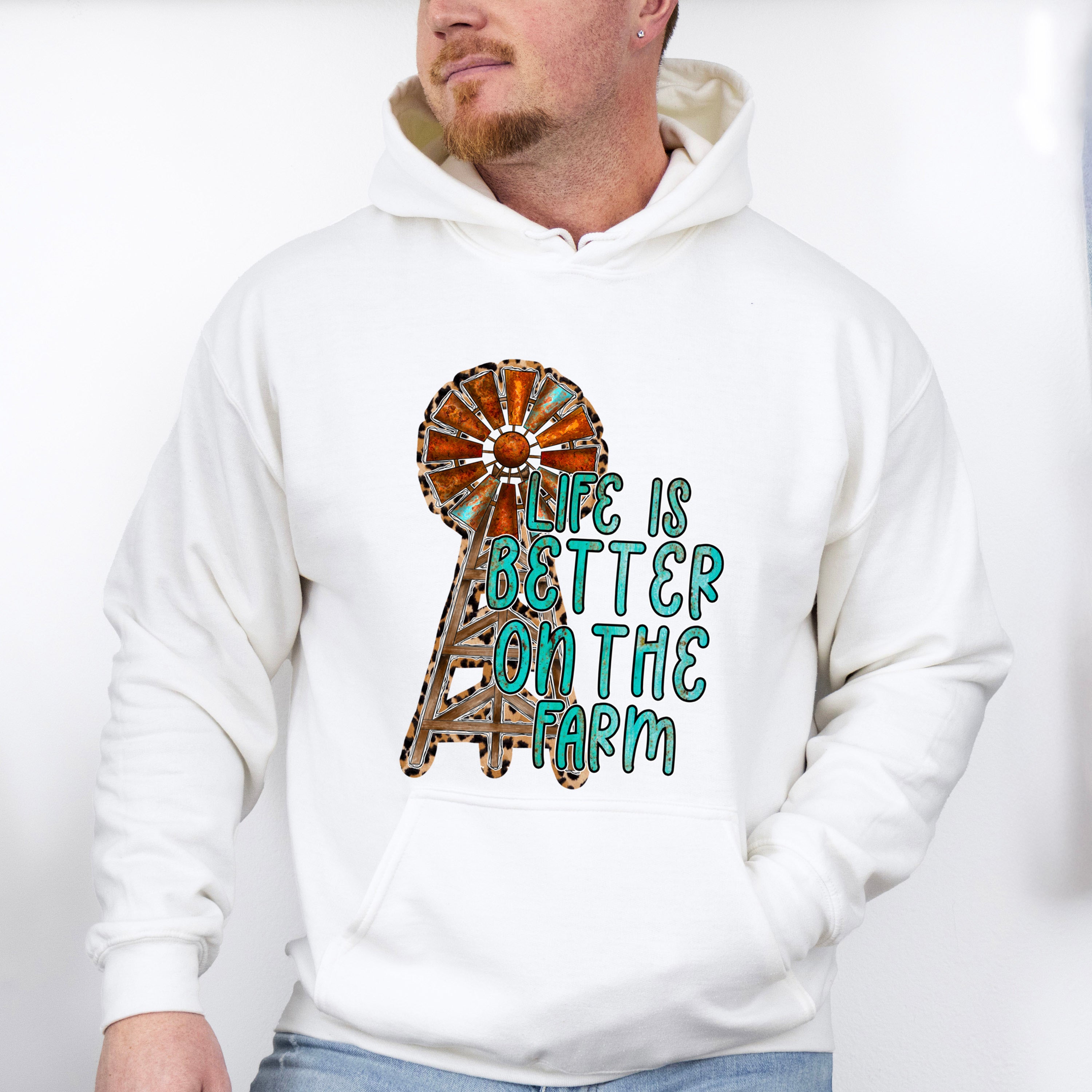 Life is Better On The Farm Design - Farmer Unisex Crewneck T-Shirt Sweatshirt Hoodie