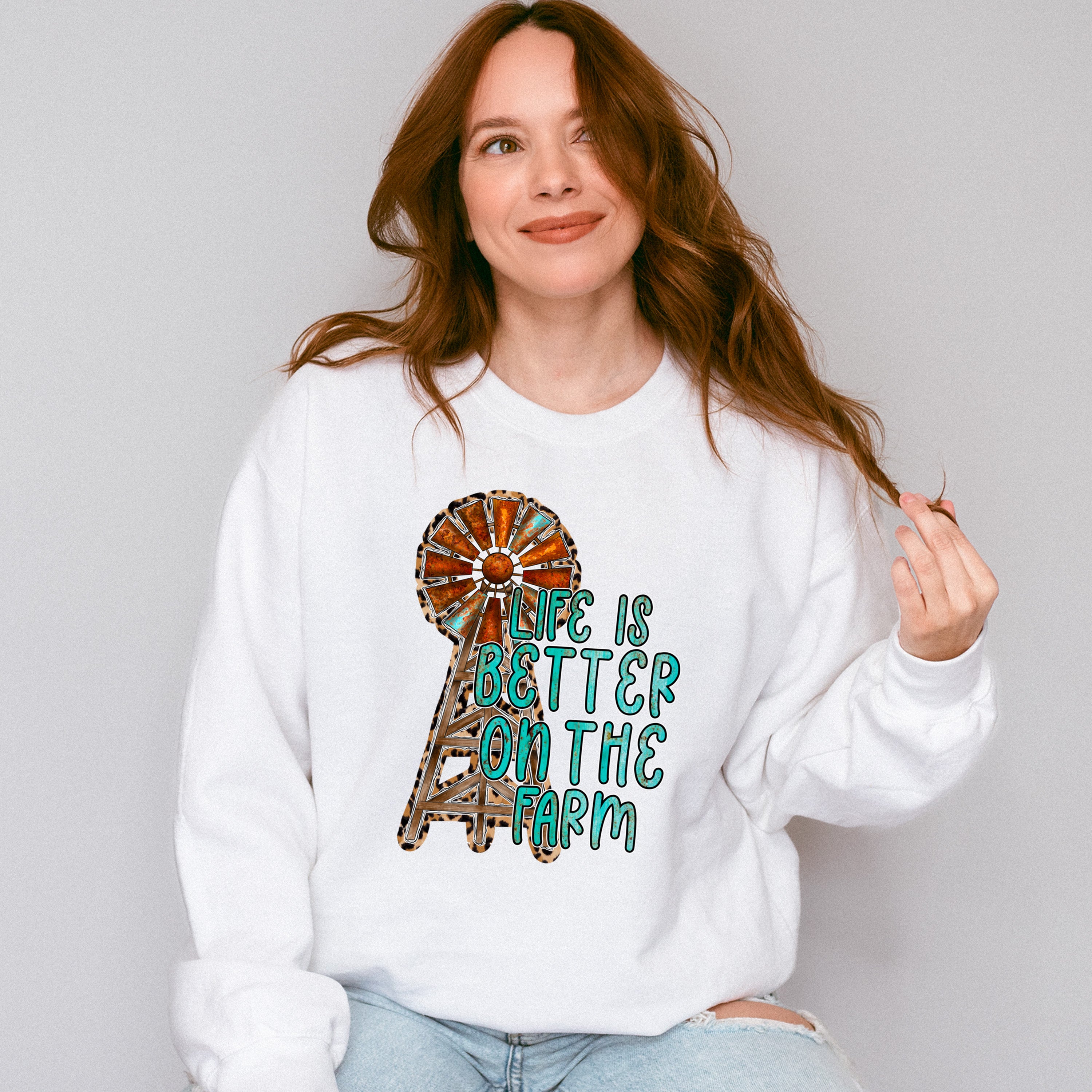 Life is Better On The Farm Design - Farmer Unisex Crewneck T-Shirt Sweatshirt Hoodie