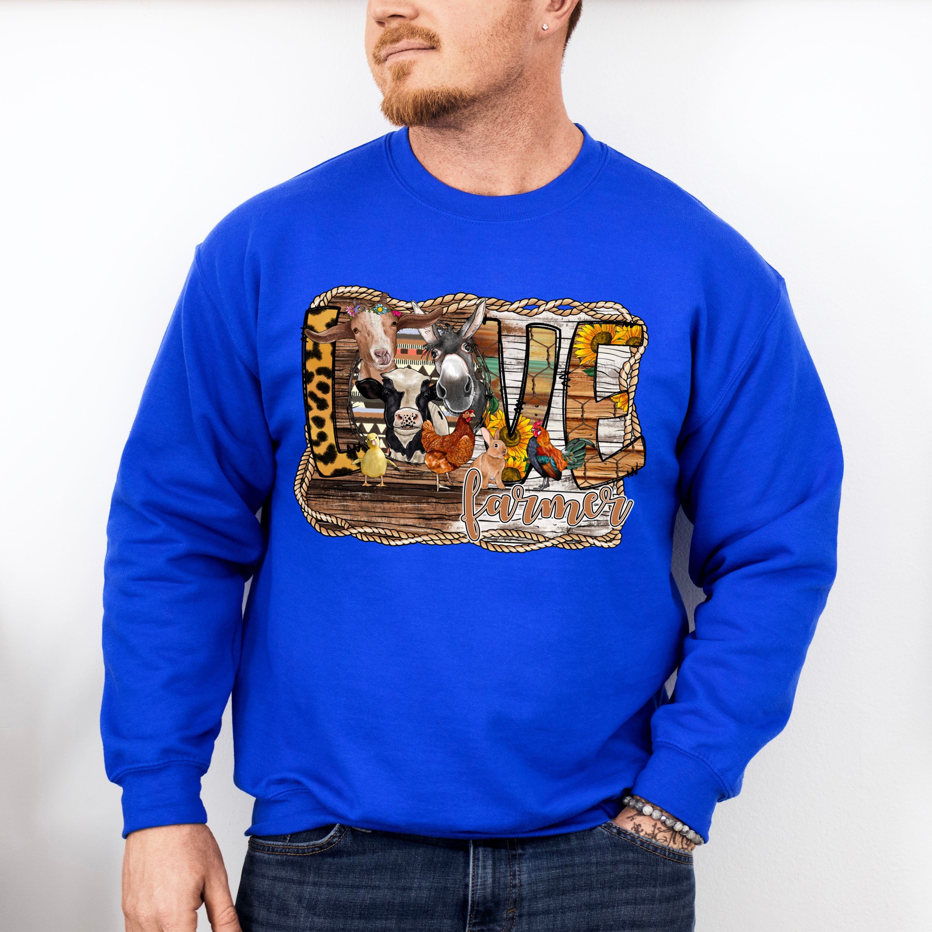 Love Farmer Design - Farmer Unisex Crewneck T-Shirt Sweatshirt Hoodie