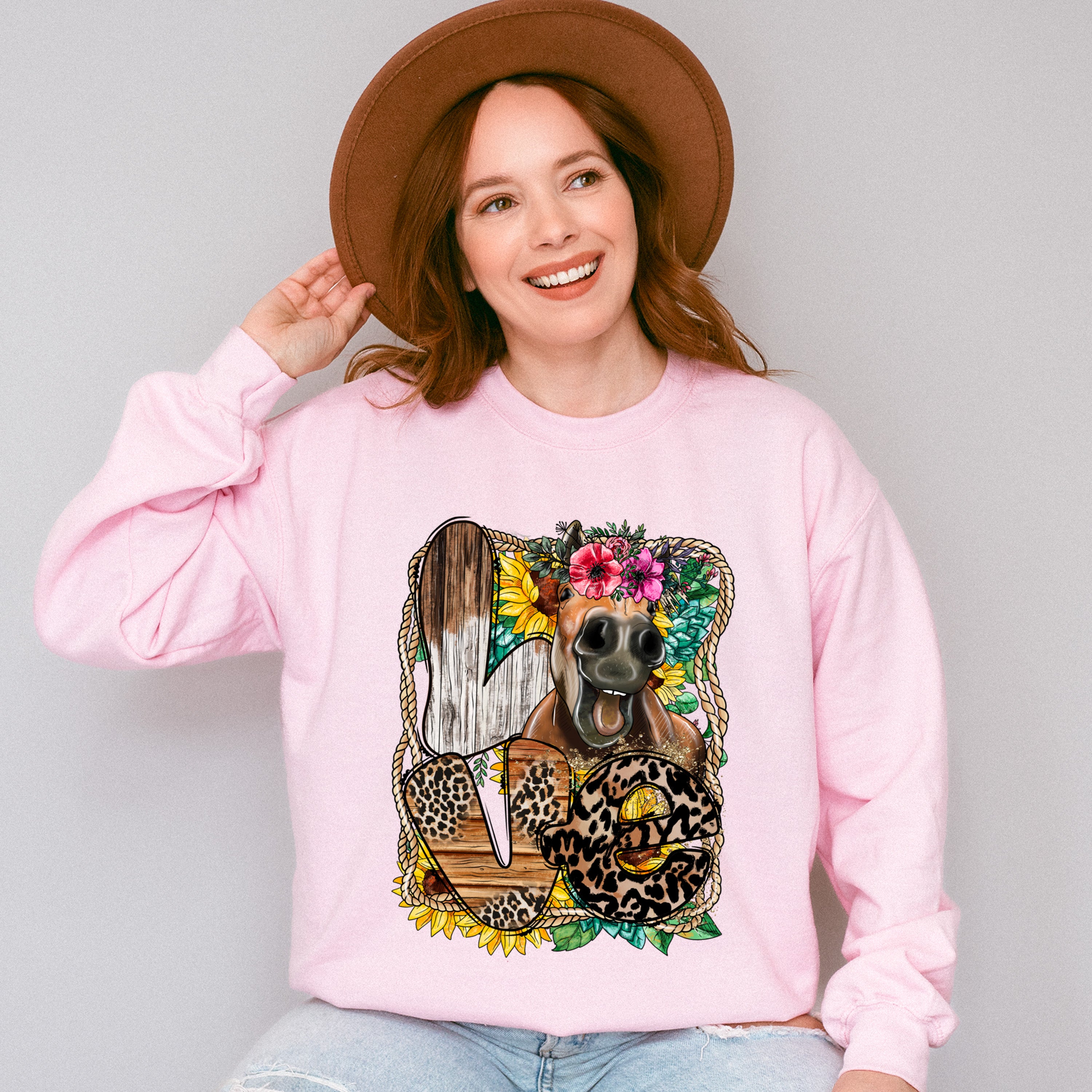 Flower Love Design - Farmer Unisex Crewneck T-Shirt Sweatshirt Hoodie