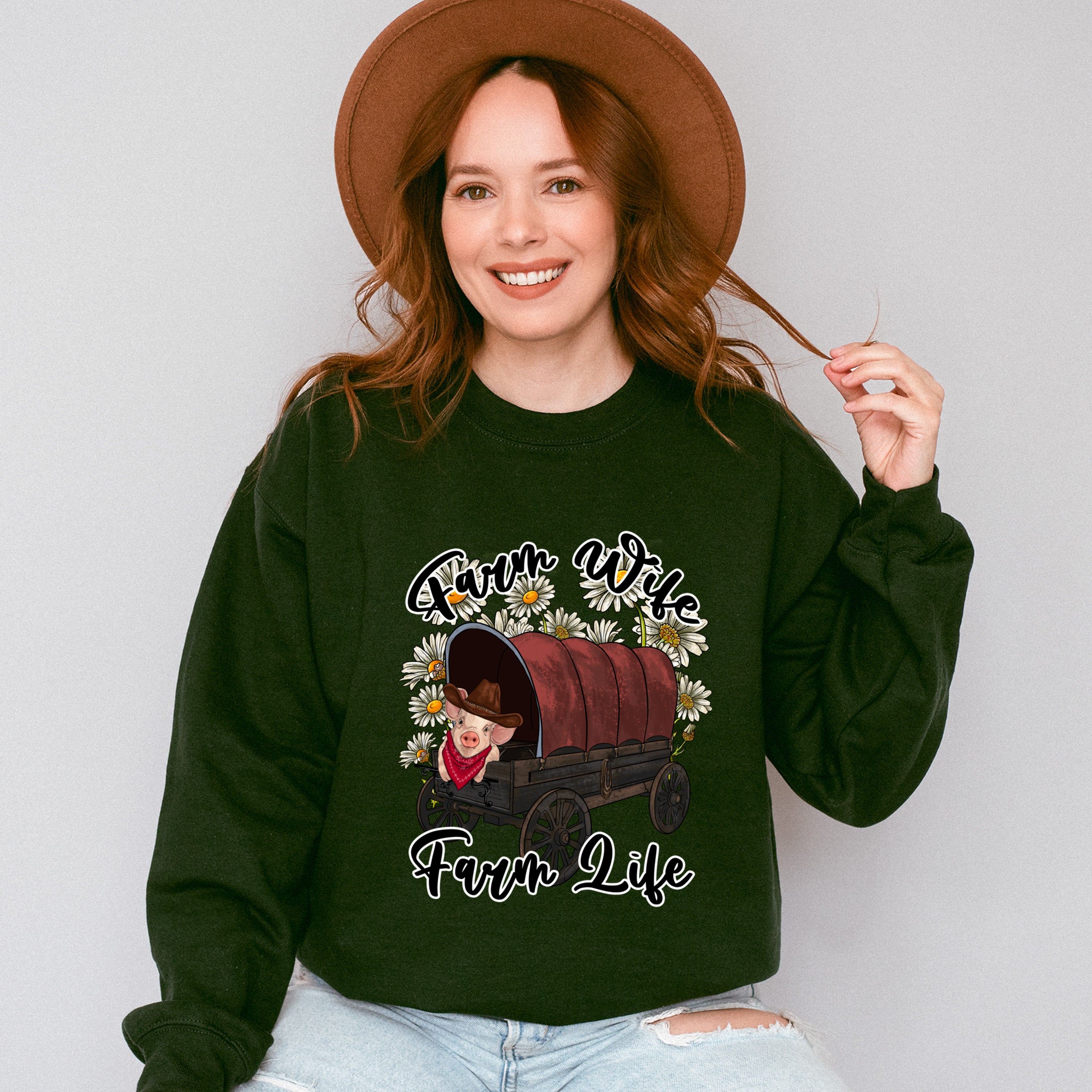 Farm Wife Farm Life Design - Farmer Unisex Crewneck T-Shirt Sweatshirt Hoodie
