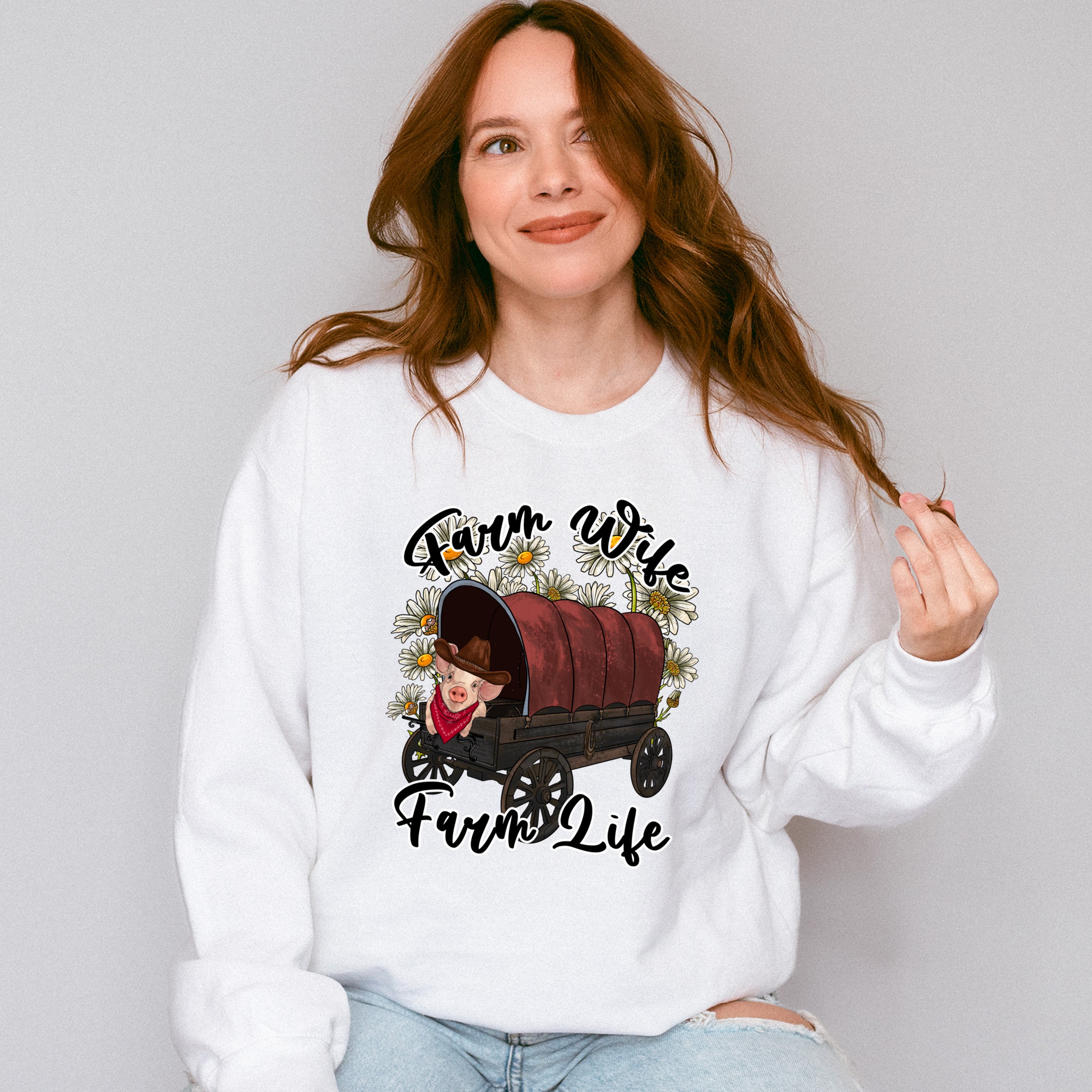Farm Wife Farm Life Design - Farmer Unisex Crewneck T-Shirt Sweatshirt Hoodie