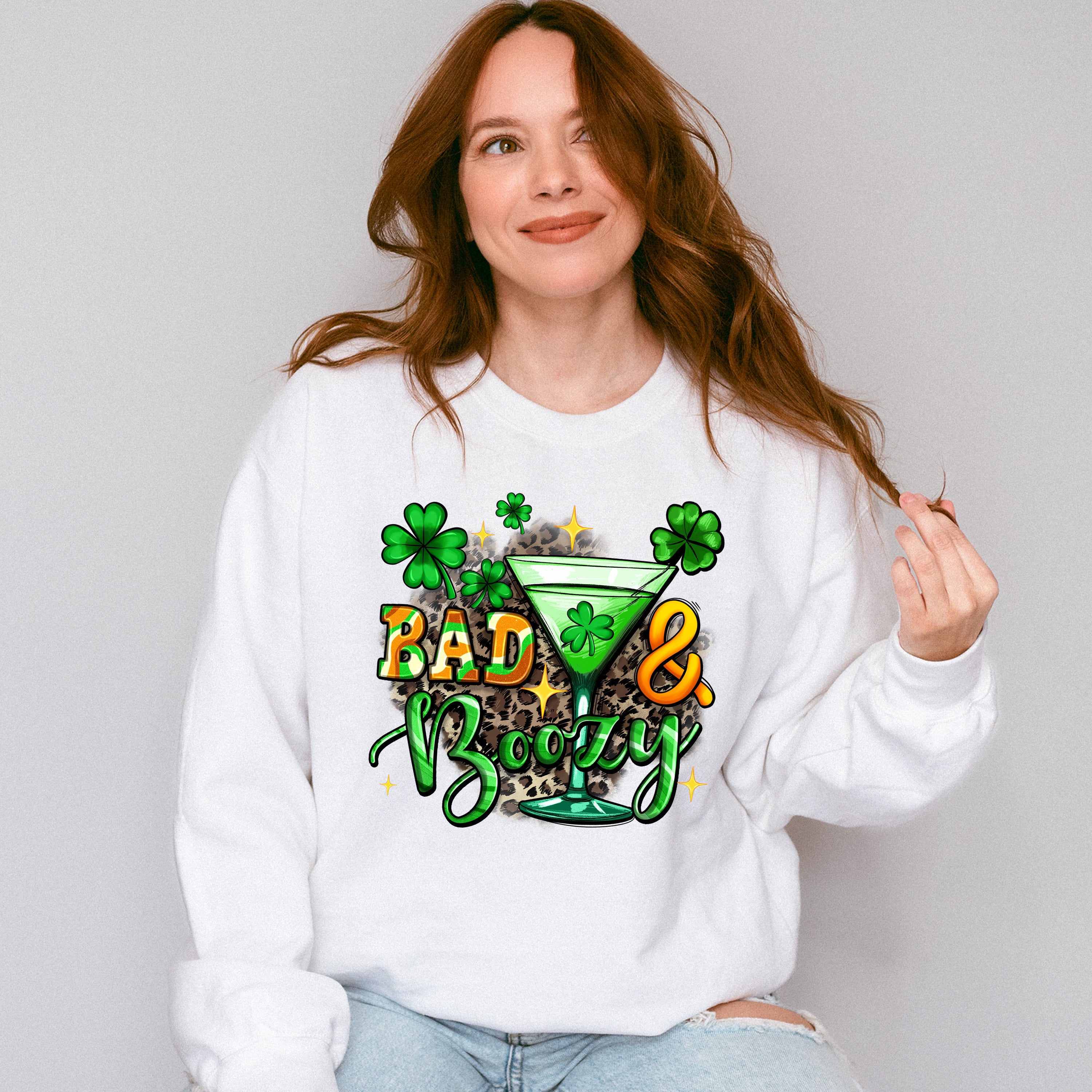 Bad &amp; Boozy - St. Patrick's Day Theme Unisex Crewneck T-Shirt Sweatshirt Hoodie