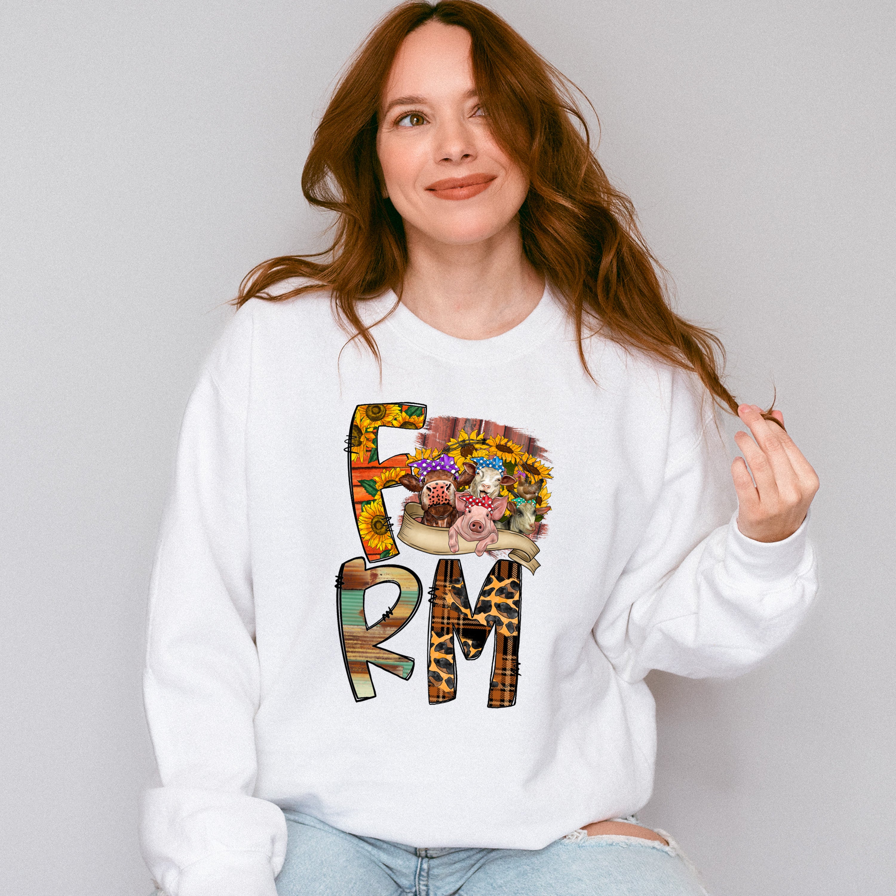 Farm Animals Design - Farmer Unisex Crewneck T-Shirt Sweatshirt Hoodie