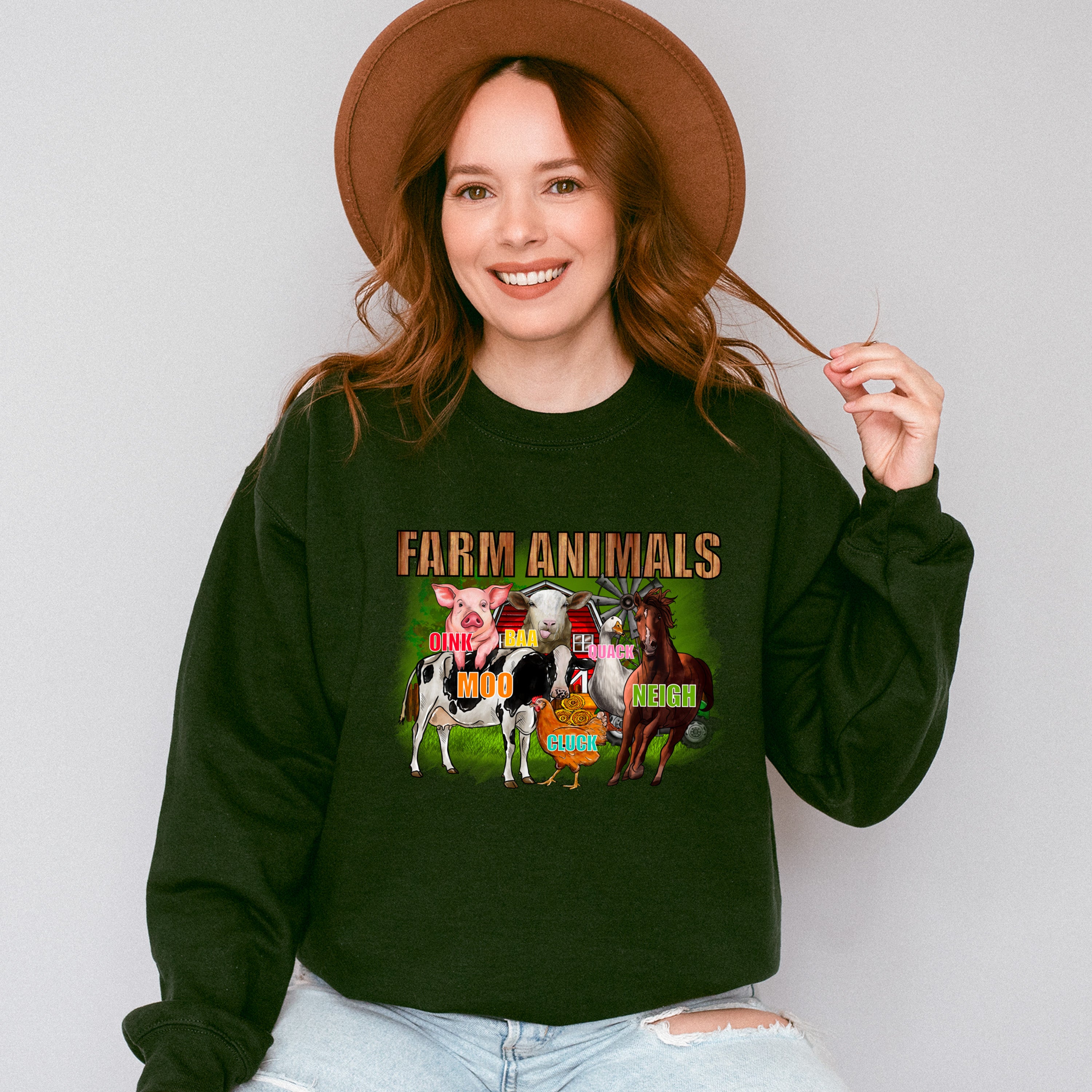 Farm Animal Sounds Design - Farmer Unisex Crewneck T-Shirt Sweatshirt Hoodie