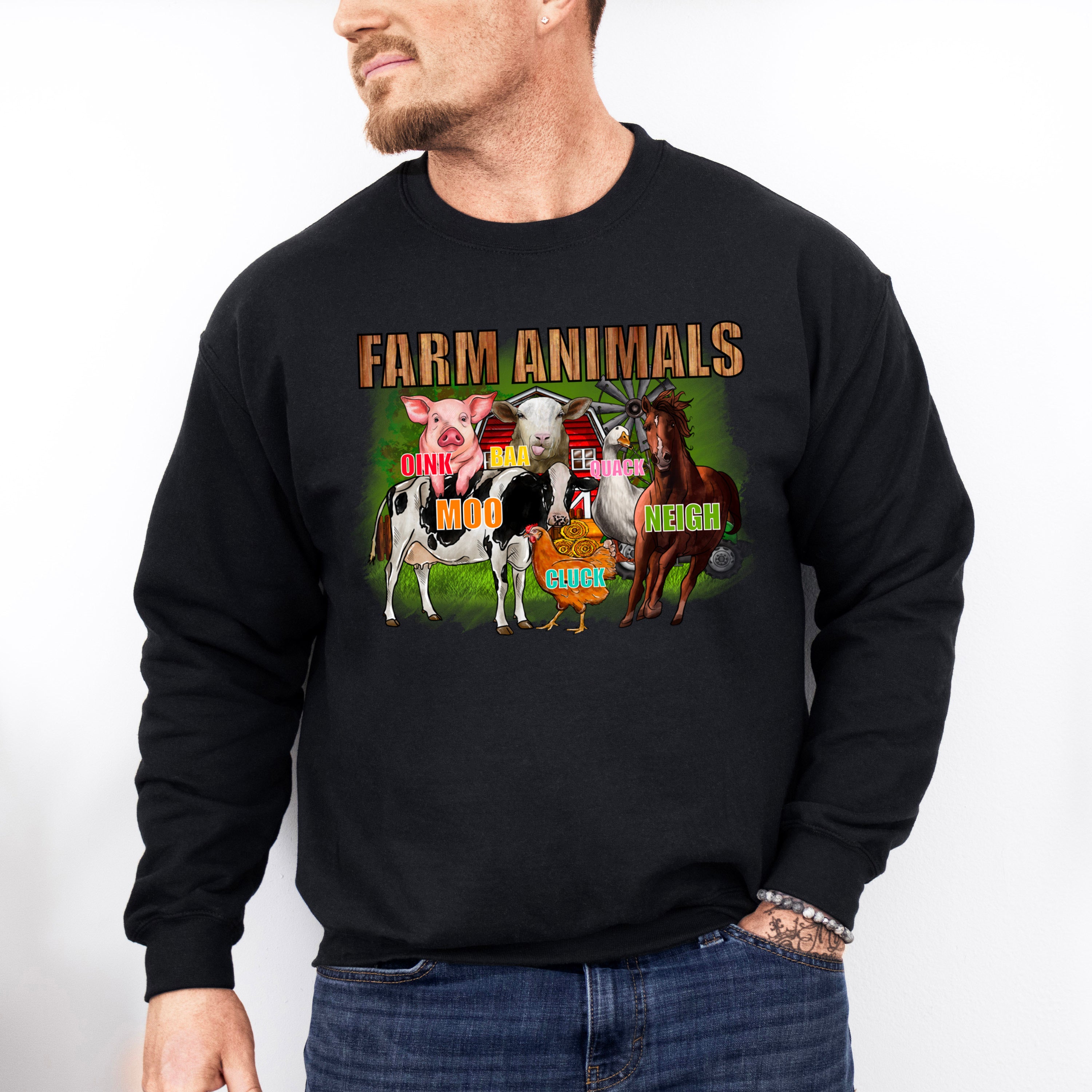 Farm Animal Sounds Design - Farmer Unisex Crewneck T-Shirt Sweatshirt Hoodie