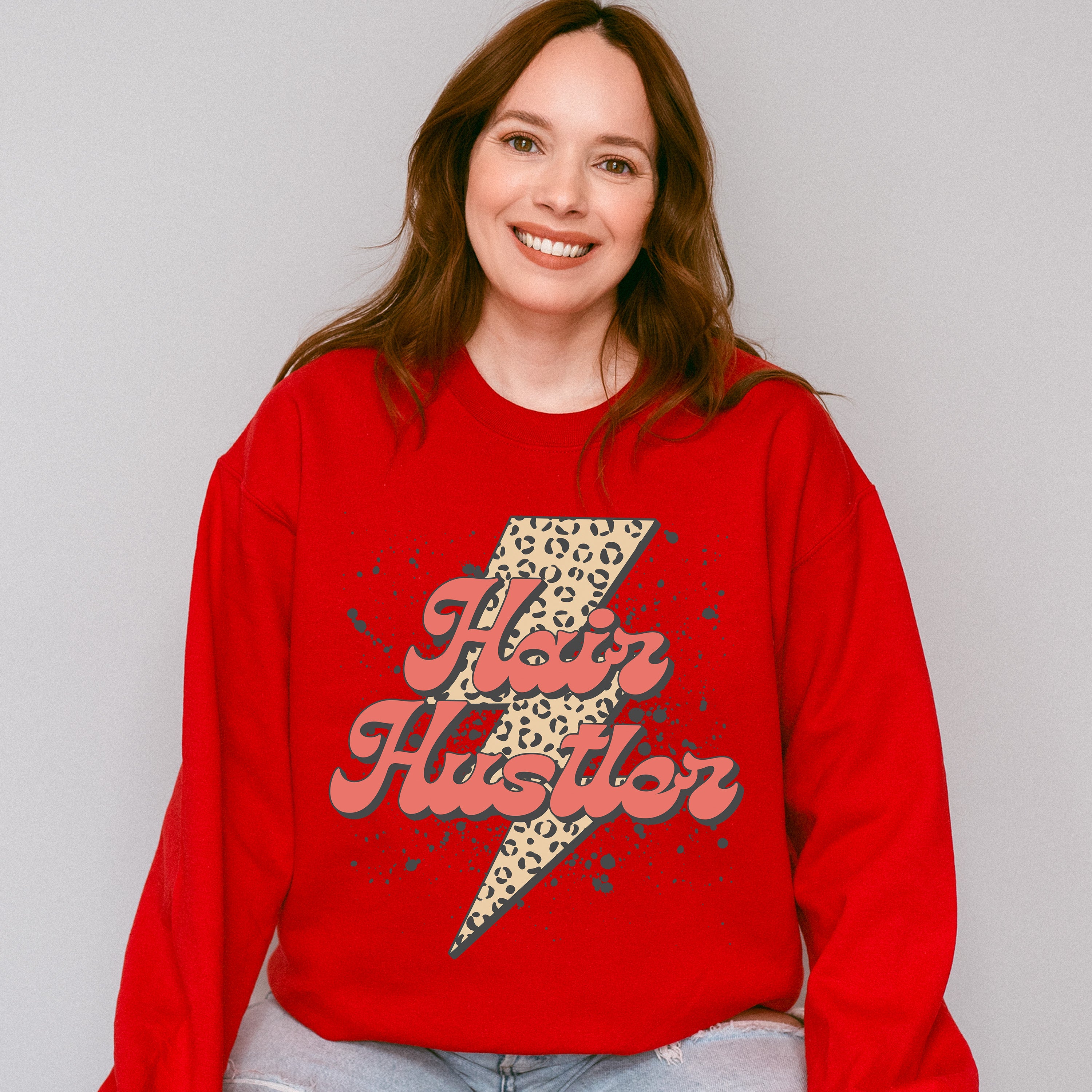 Retro Hair Hustler Design - Hair Stylist Unisex Crewneck T-Shirt Sweatshirt Hoodie