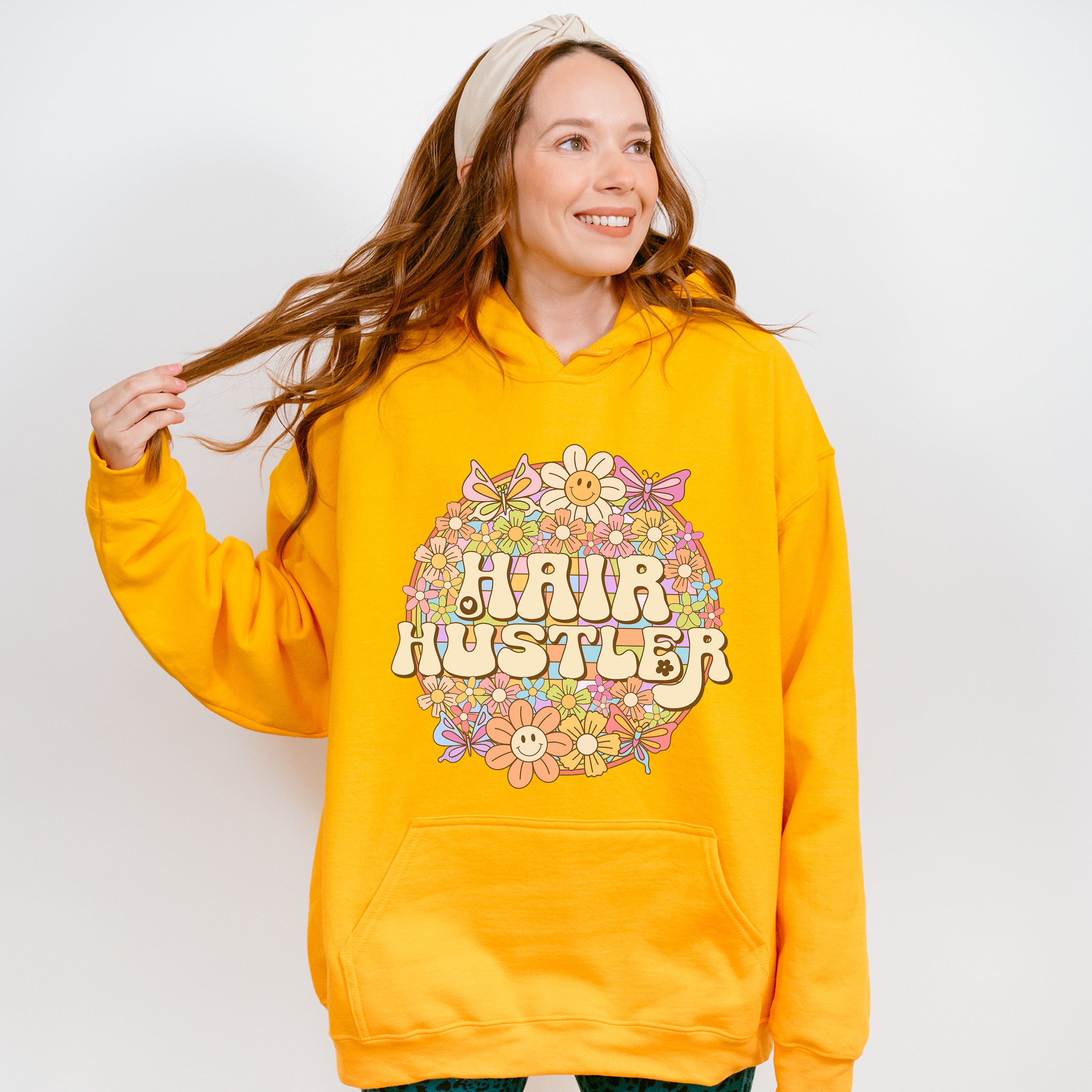 Smile Face Hair Hustler Design - Hair Stylist Unisex Crewneck T-Shirt Sweatshirt Hoodie