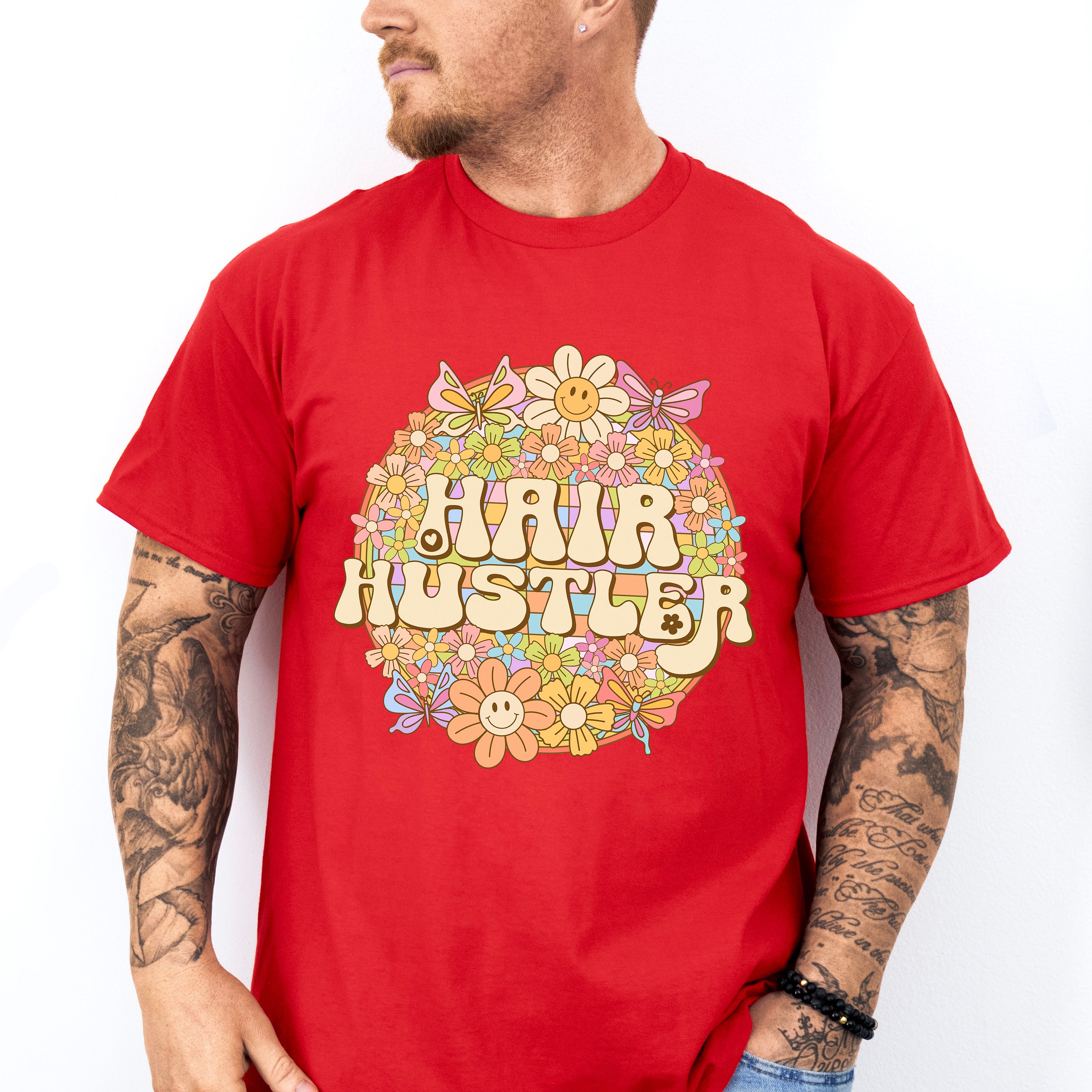 Smile Face Hair Hustler Design - Hair Stylist Unisex Crewneck T-Shirt Sweatshirt Hoodie