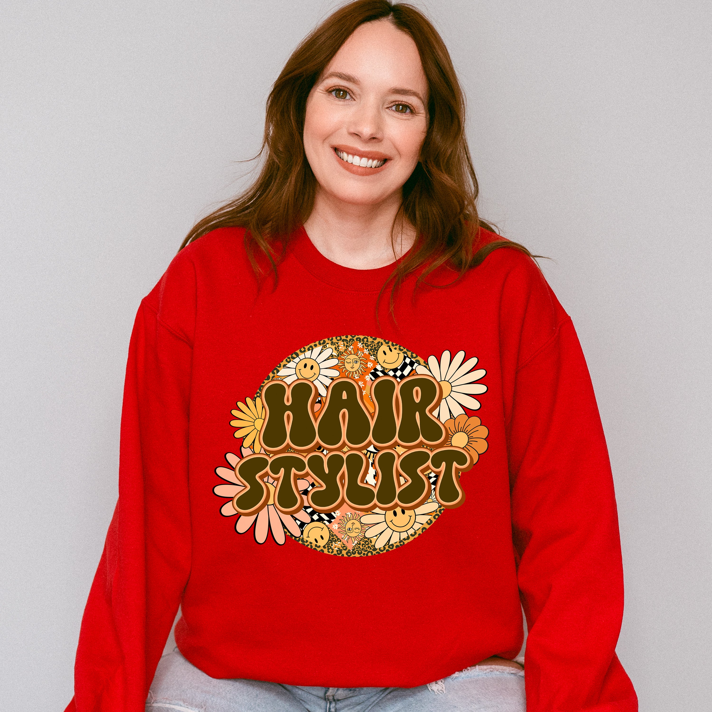 Flowers Hair Stylist Design - Hair Stylist Unisex Crewneck T-Shirt Sweatshirt Hoodie