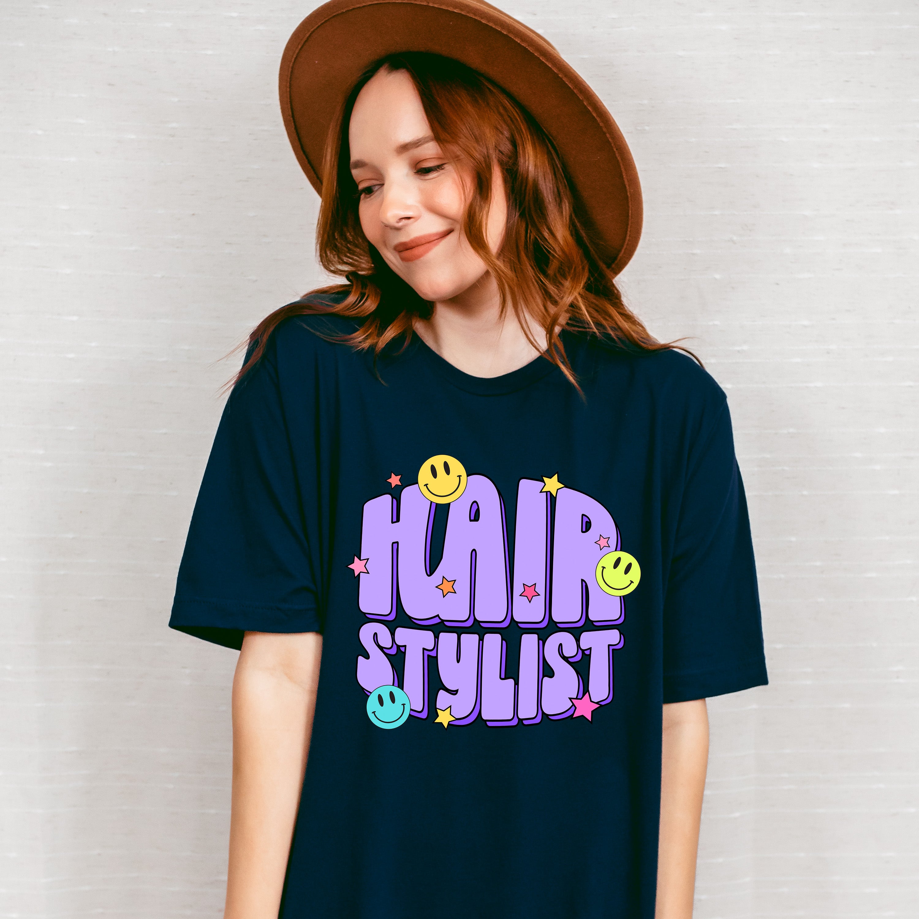 Hair Stylist Smile Face Design - Hair Stylist Unisex Crewneck T-Shirt Sweatshirt Hoodie