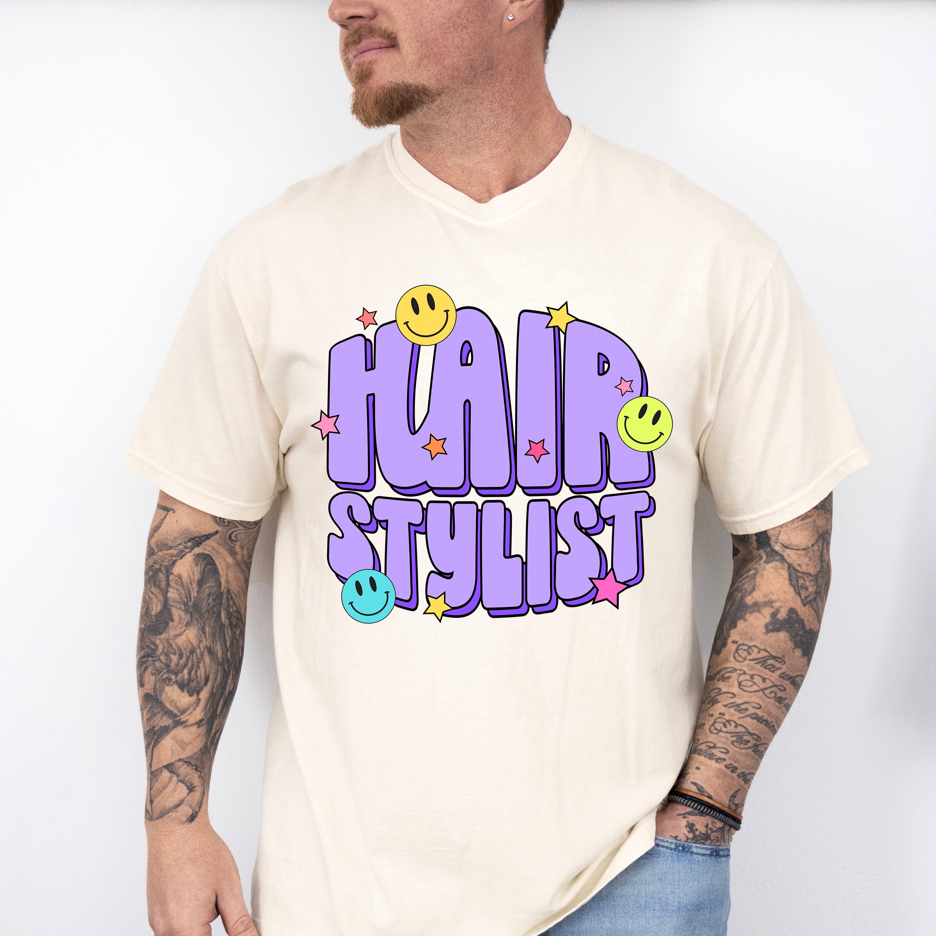 Hair Stylist Smile Face Design - Hair Stylist Unisex Crewneck T-Shirt Sweatshirt Hoodie