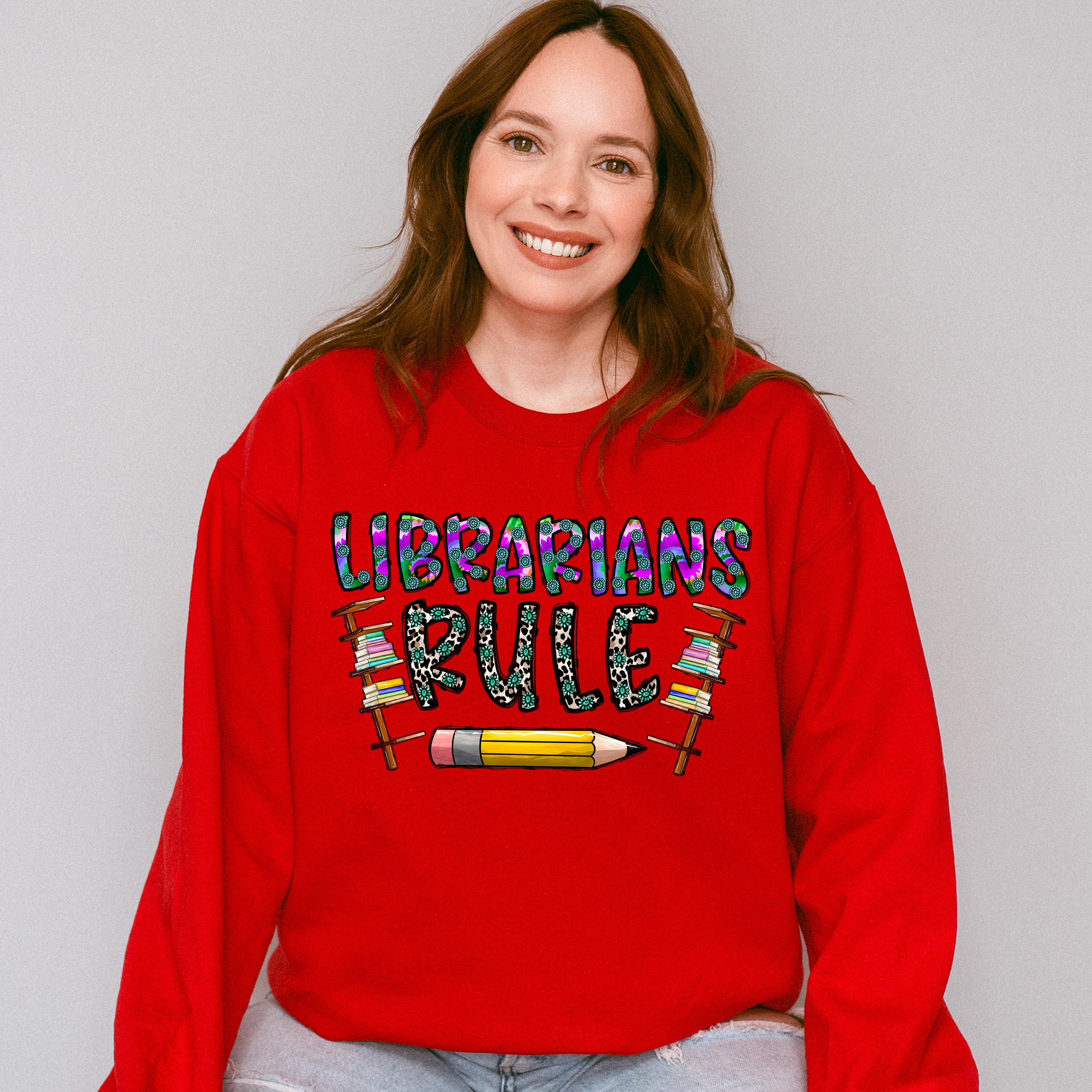 Librarians Rule Design - Librarian Unisex Crewneck T-Shirt Sweatshirt Hoodie