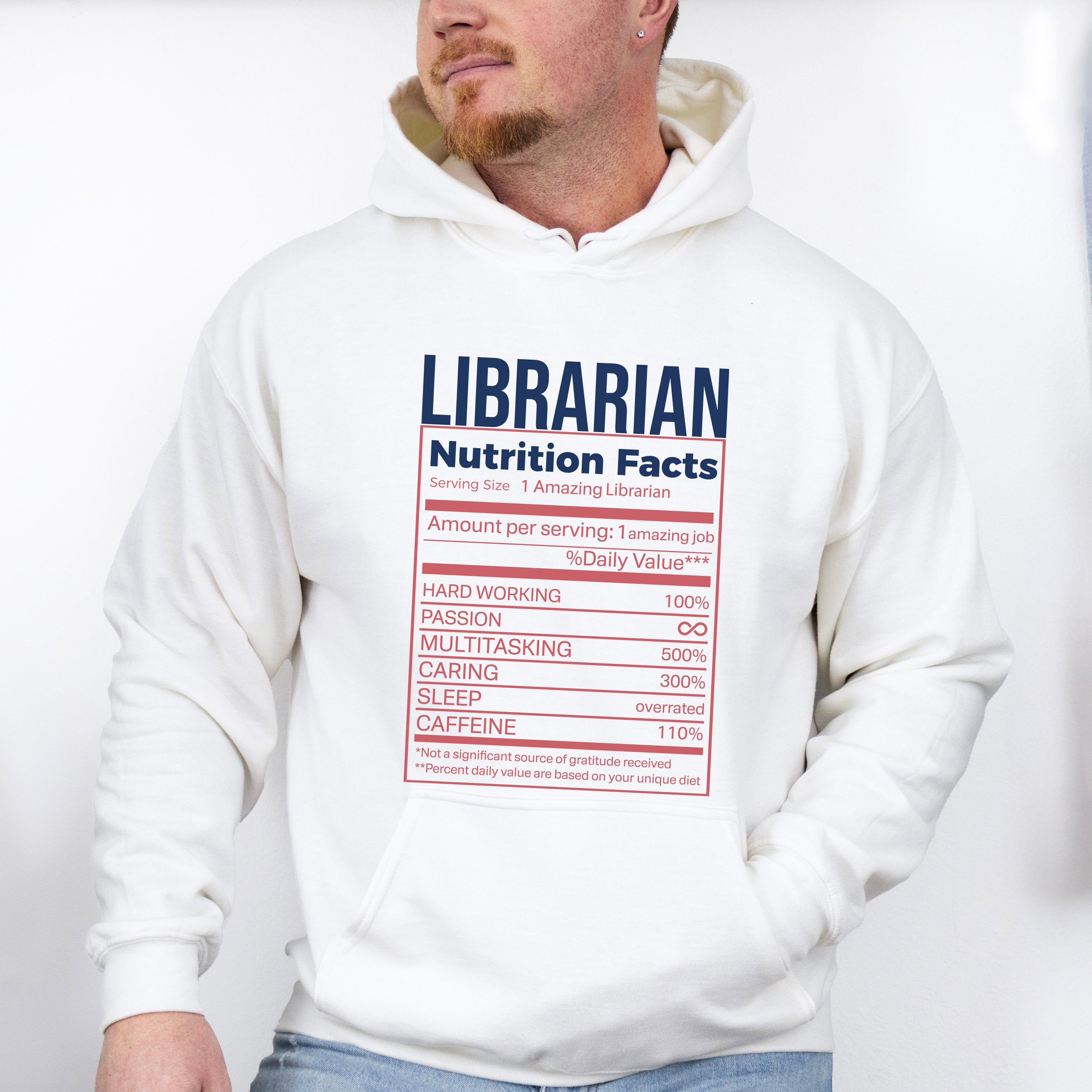 Librarian Nutrition Facts Design - Librarian Unisex Crewneck T-Shirt Sweatshirt Hoodie