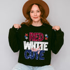 Glitter Red White And Cute 4th Of July Unisex Crewneck T-Shirt Sweatshirt Hoodie