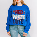 Glitter Red White And Cute 4th Of July Unisex Crewneck T-Shirt Sweatshirt Hoodie