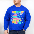 Poppin My Way Through Pre-k Design - Pre-K Unisex Crewneck T-Shirt Sweatshirt Hoodie