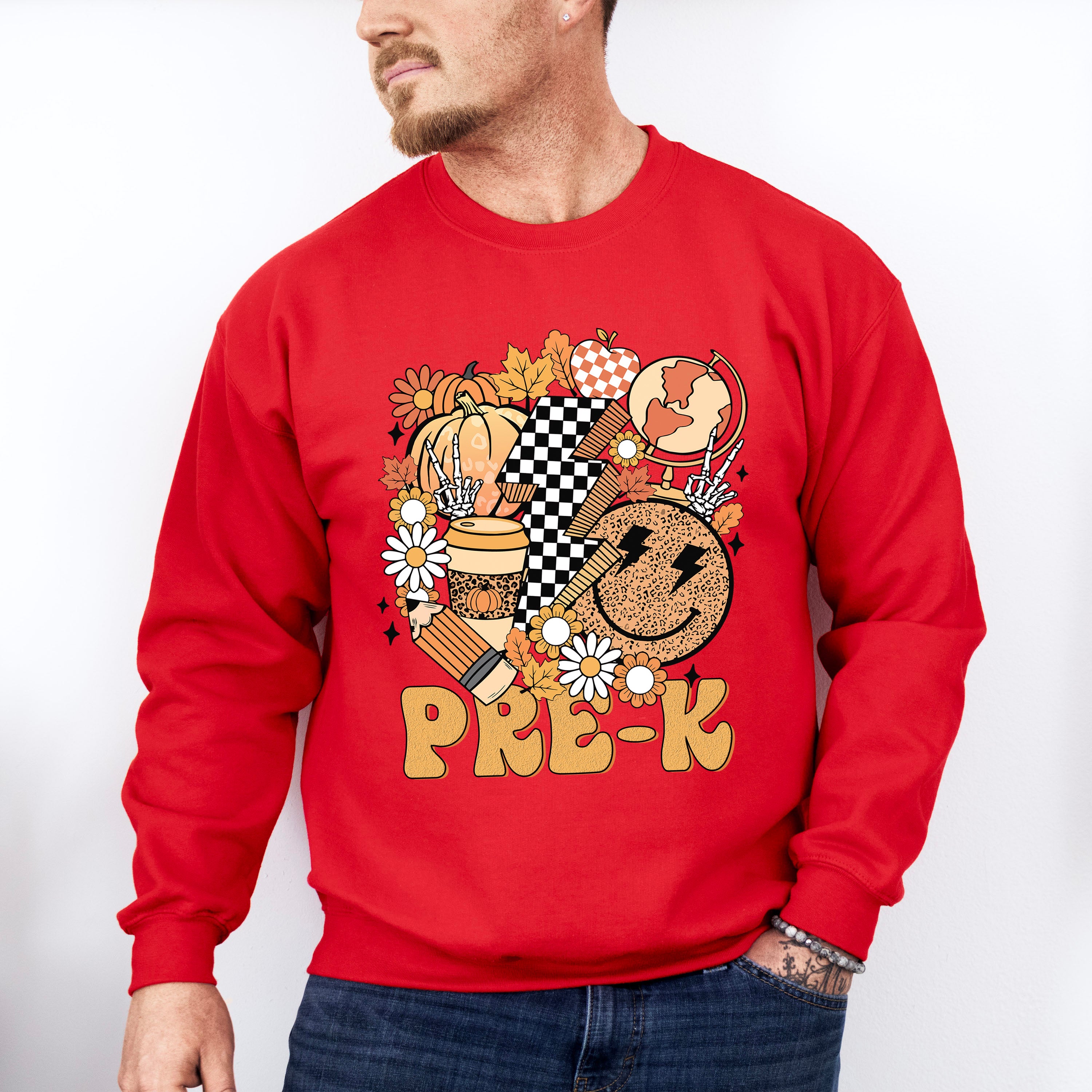 Pre-k Fall  Design - Pre-K Unisex Crewneck T-Shirt Sweatshirt Hoodie