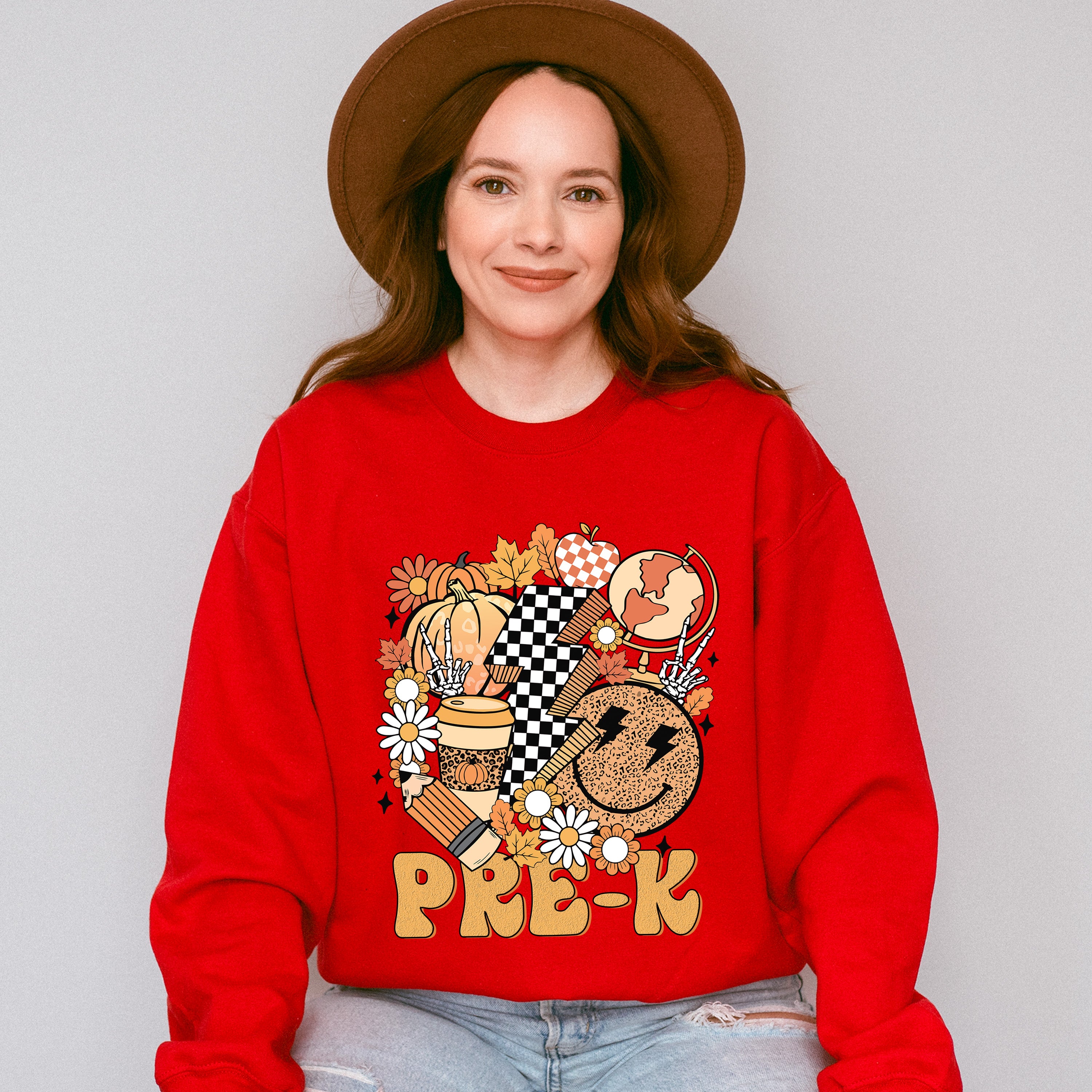 Pre-k Fall  Design - Pre-K Unisex Crewneck T-Shirt Sweatshirt Hoodie