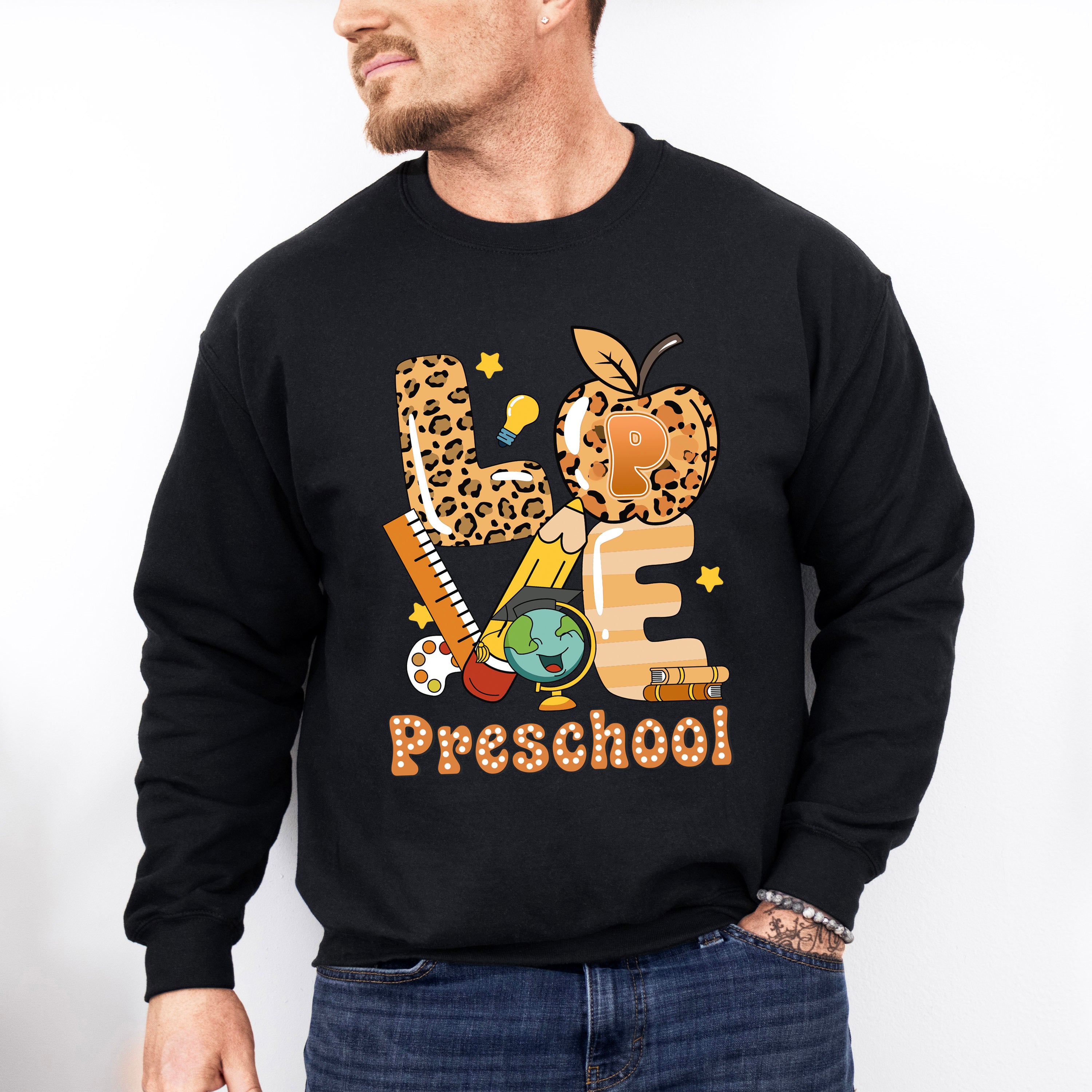Love Preschool Design - Pre-K Unisex Crewneck T-Shirt Sweatshirt Hoodie
