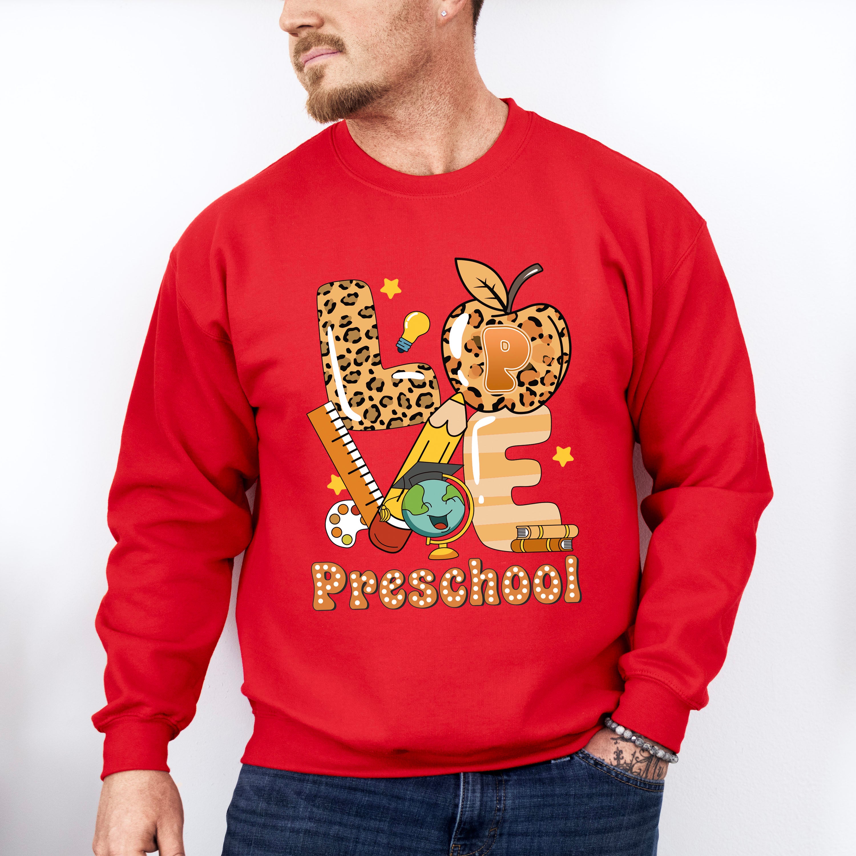 Love Preschool Design - Pre-K Unisex Crewneck T-Shirt Sweatshirt Hoodie