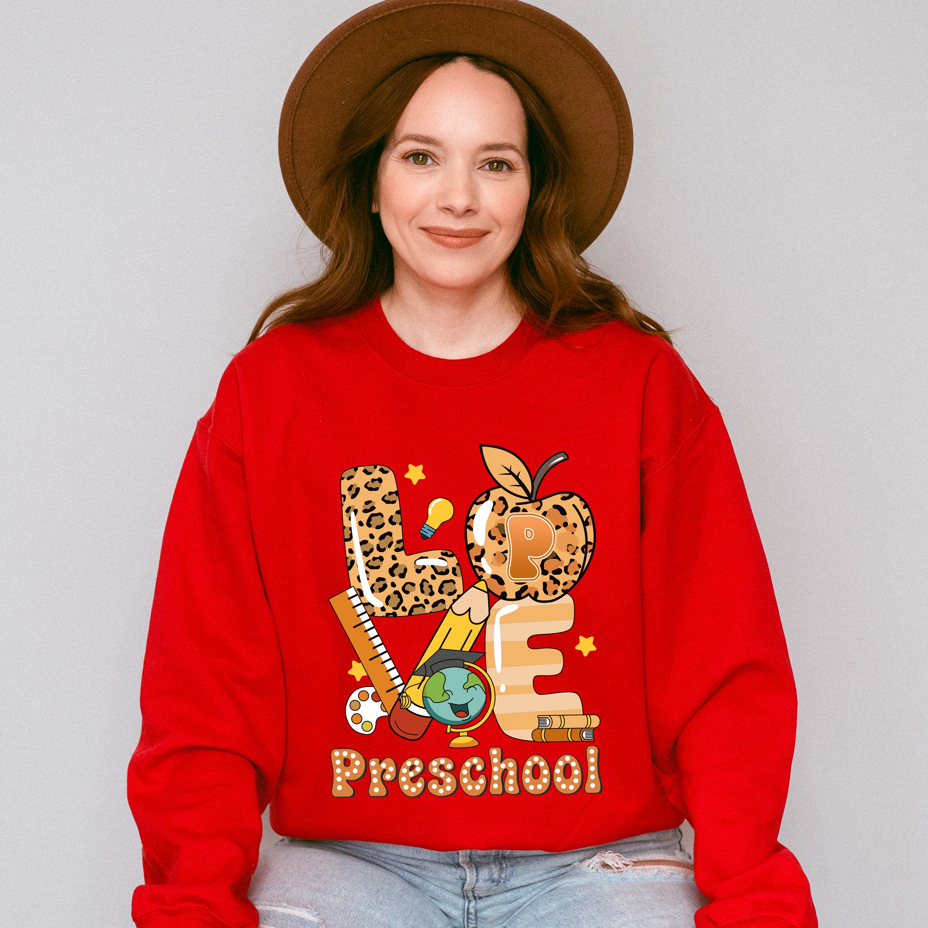 Love Preschool Design - Pre-K Unisex Crewneck T-Shirt Sweatshirt Hoodie