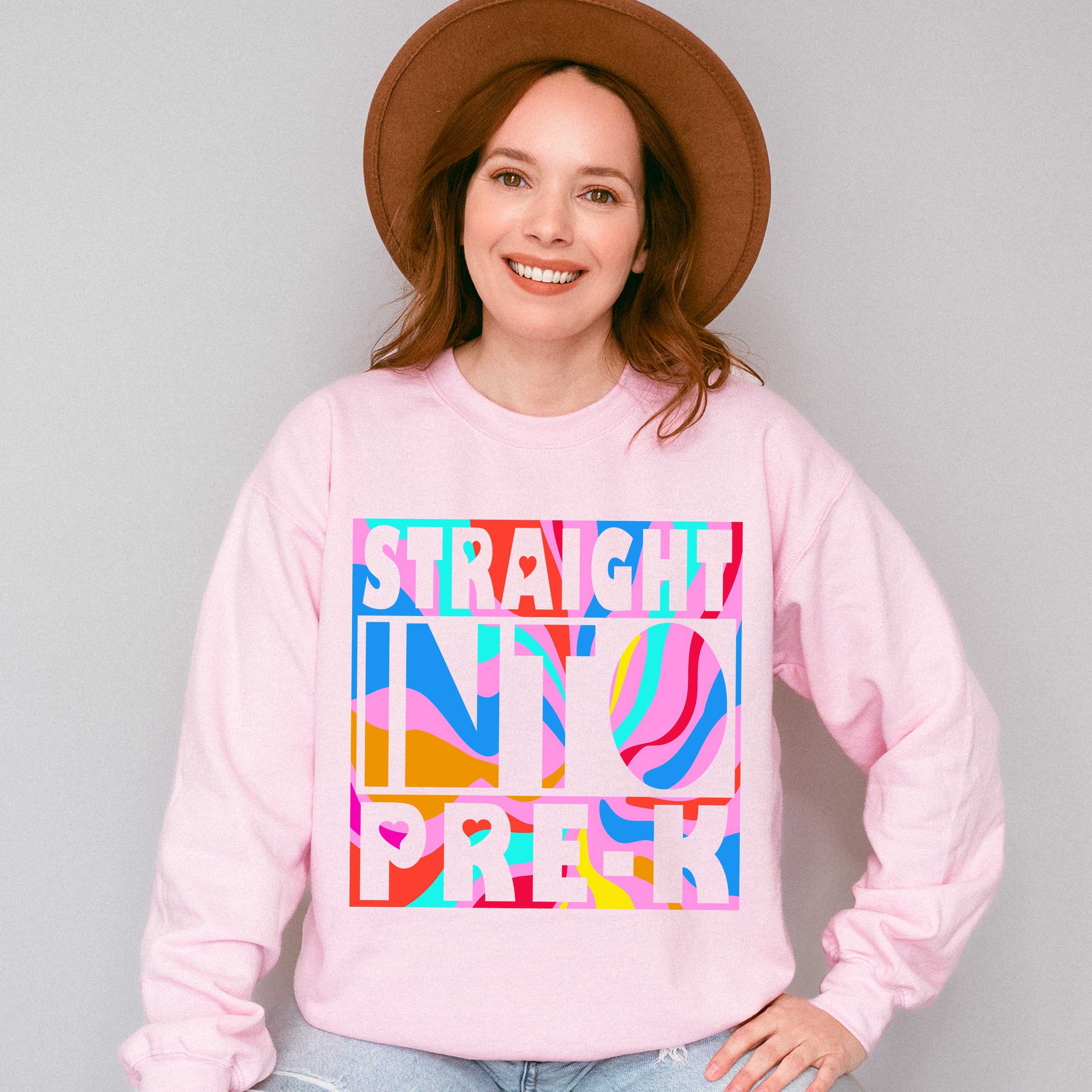Straight Into Pre-k Design - Pre-K Unisex Crewneck T-Shirt Sweatshirt Hoodie
