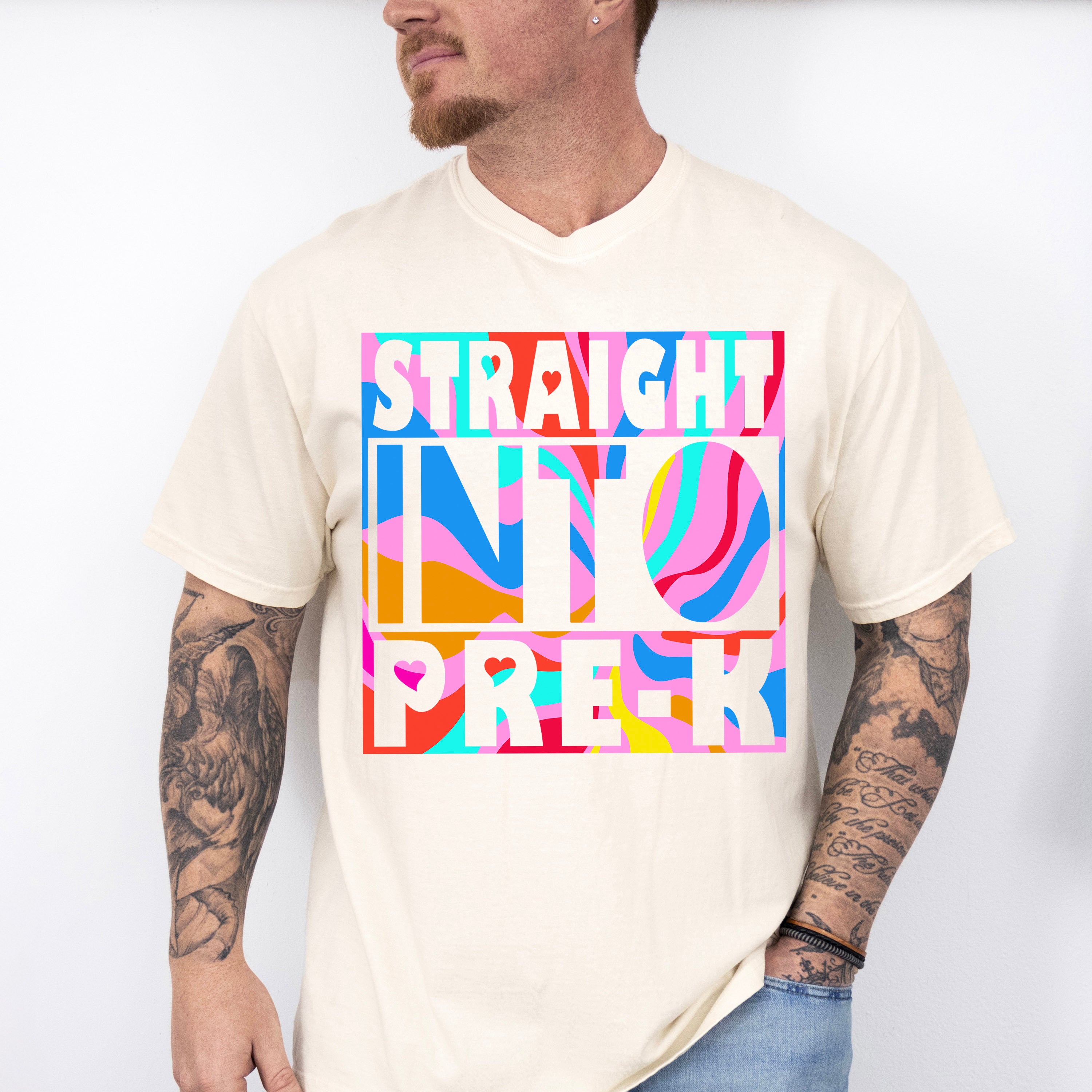 Straight Into Pre-k Design - Pre-K Unisex Crewneck T-Shirt Sweatshirt Hoodie