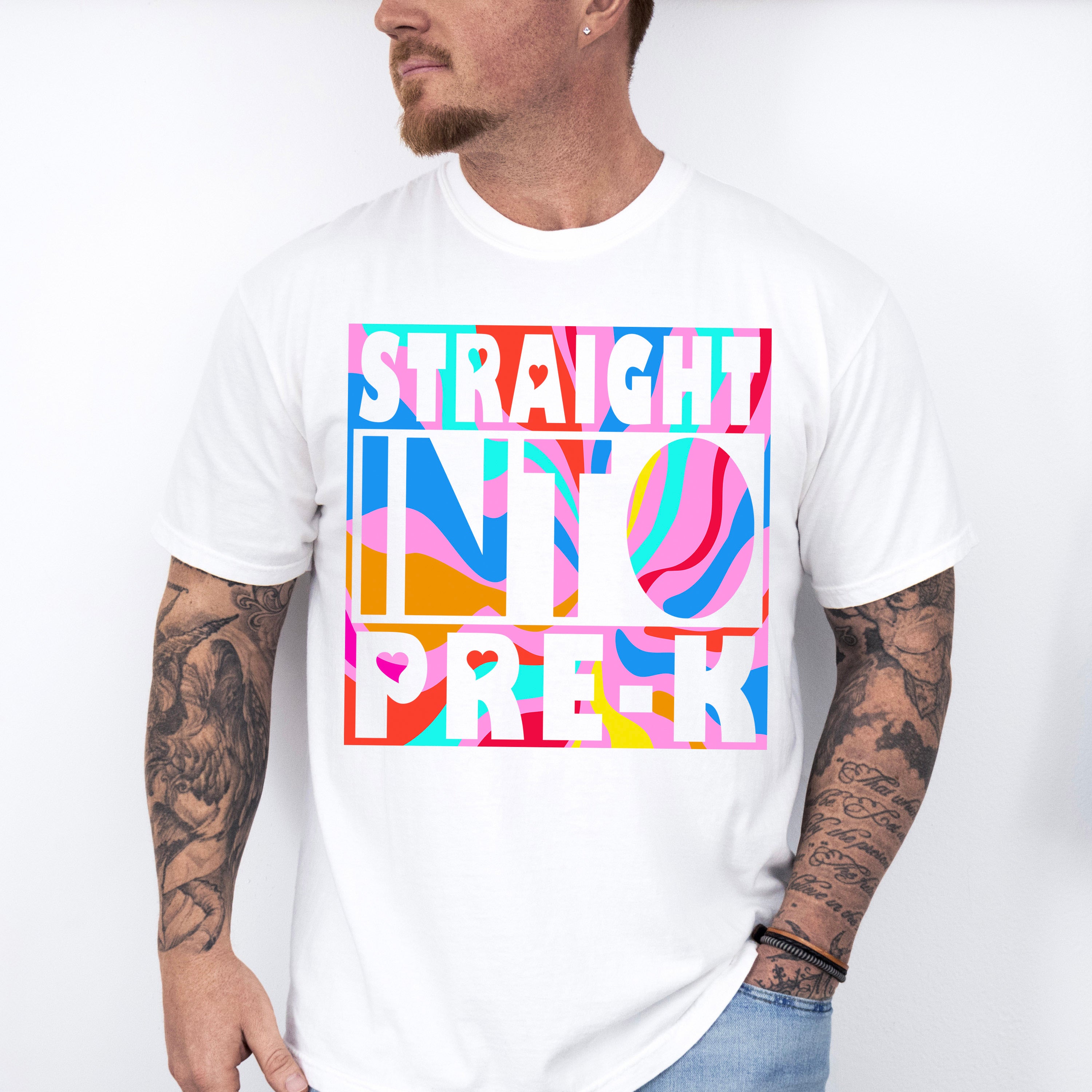 Straight Into Pre-k Design - Pre-K Unisex Crewneck T-Shirt Sweatshirt Hoodie