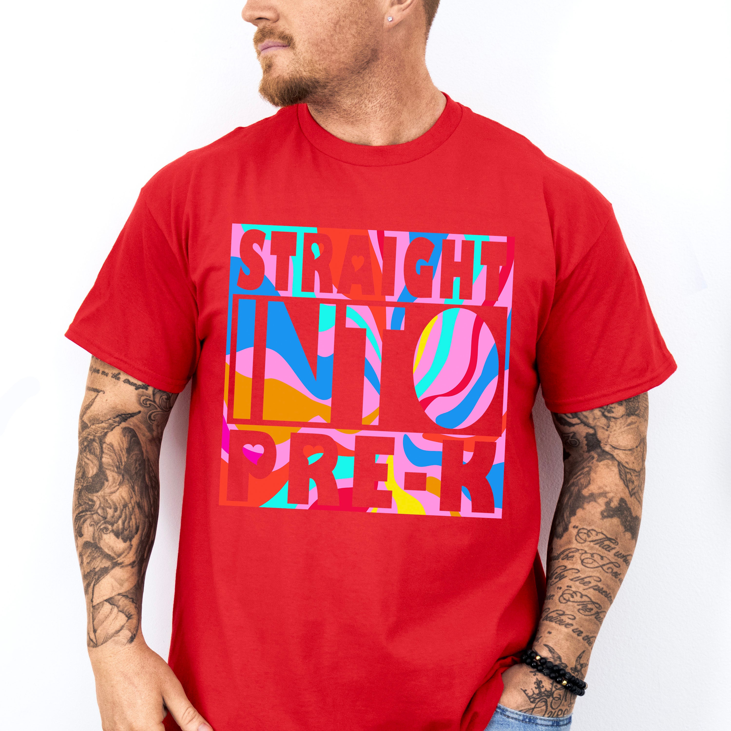 Straight Into Pre-k Design - Pre-K Unisex Crewneck T-Shirt Sweatshirt Hoodie