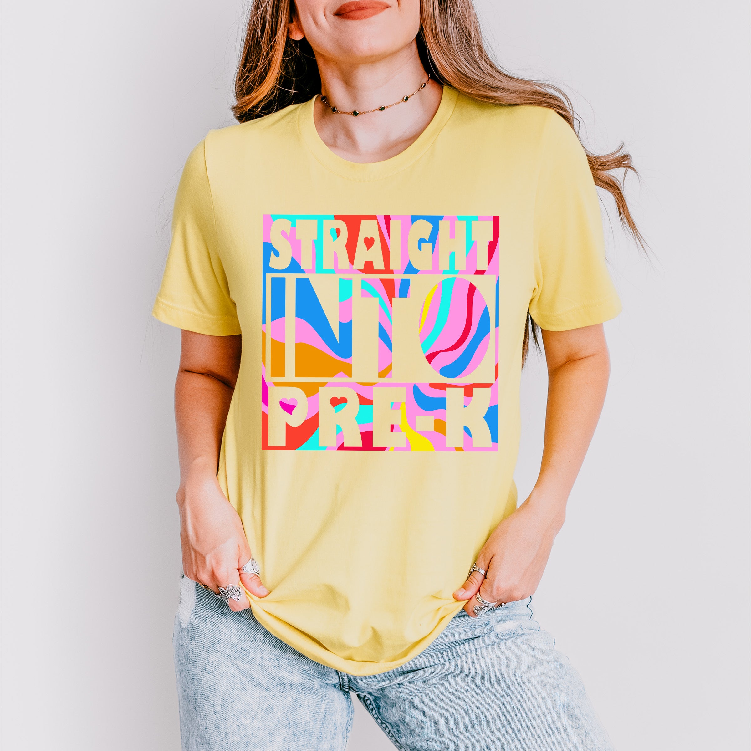 Straight Into Pre-k Design - Pre-K Unisex Crewneck T-Shirt Sweatshirt Hoodie