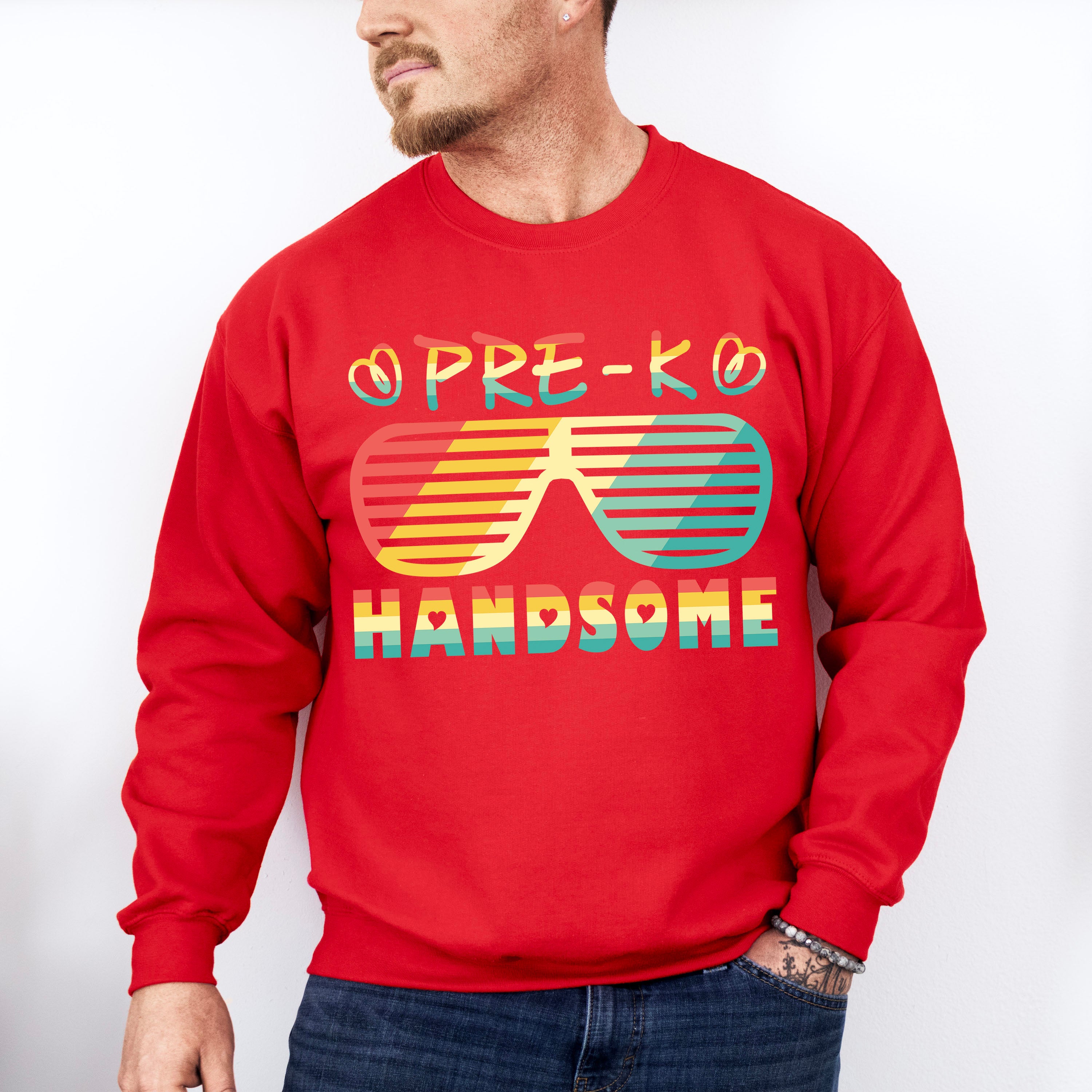 Pre-k Handsome Design - Pre-K Unisex Crewneck T-Shirt Sweatshirt Hoodie