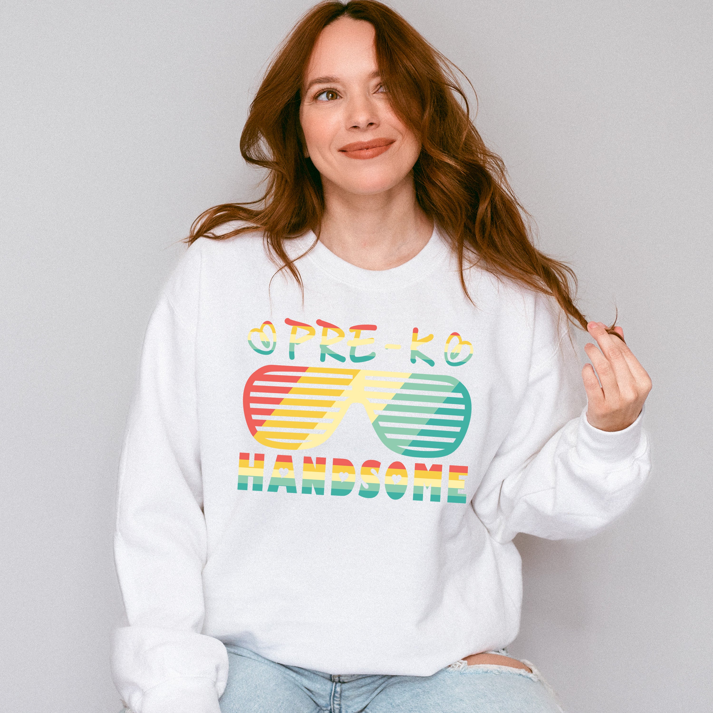 Pre-k Handsome Design - Pre-K Unisex Crewneck T-Shirt Sweatshirt Hoodie
