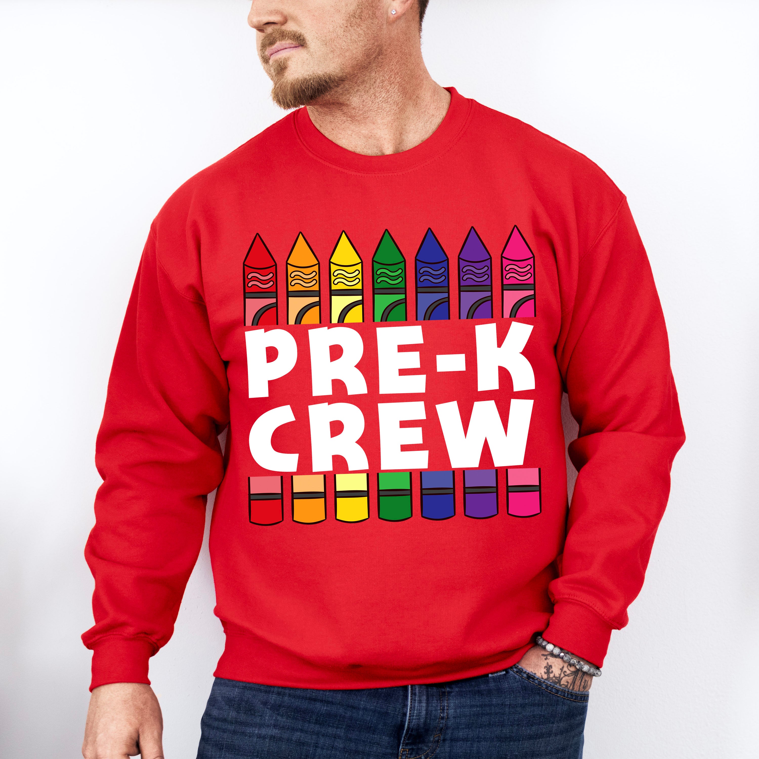 Pre-k Crew Pencil Design - Pre-K Unisex Crewneck T-Shirt Sweatshirt Hoodie