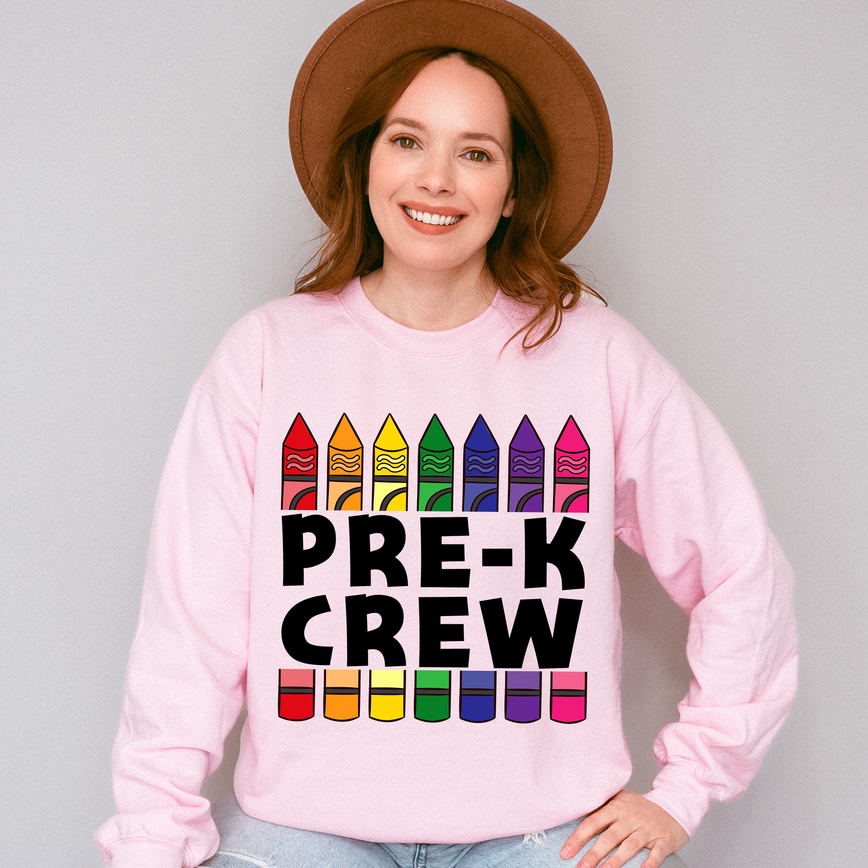 Pre-k Crew Pencil Design - Pre-K Unisex Crewneck T-Shirt Sweatshirt Hoodie