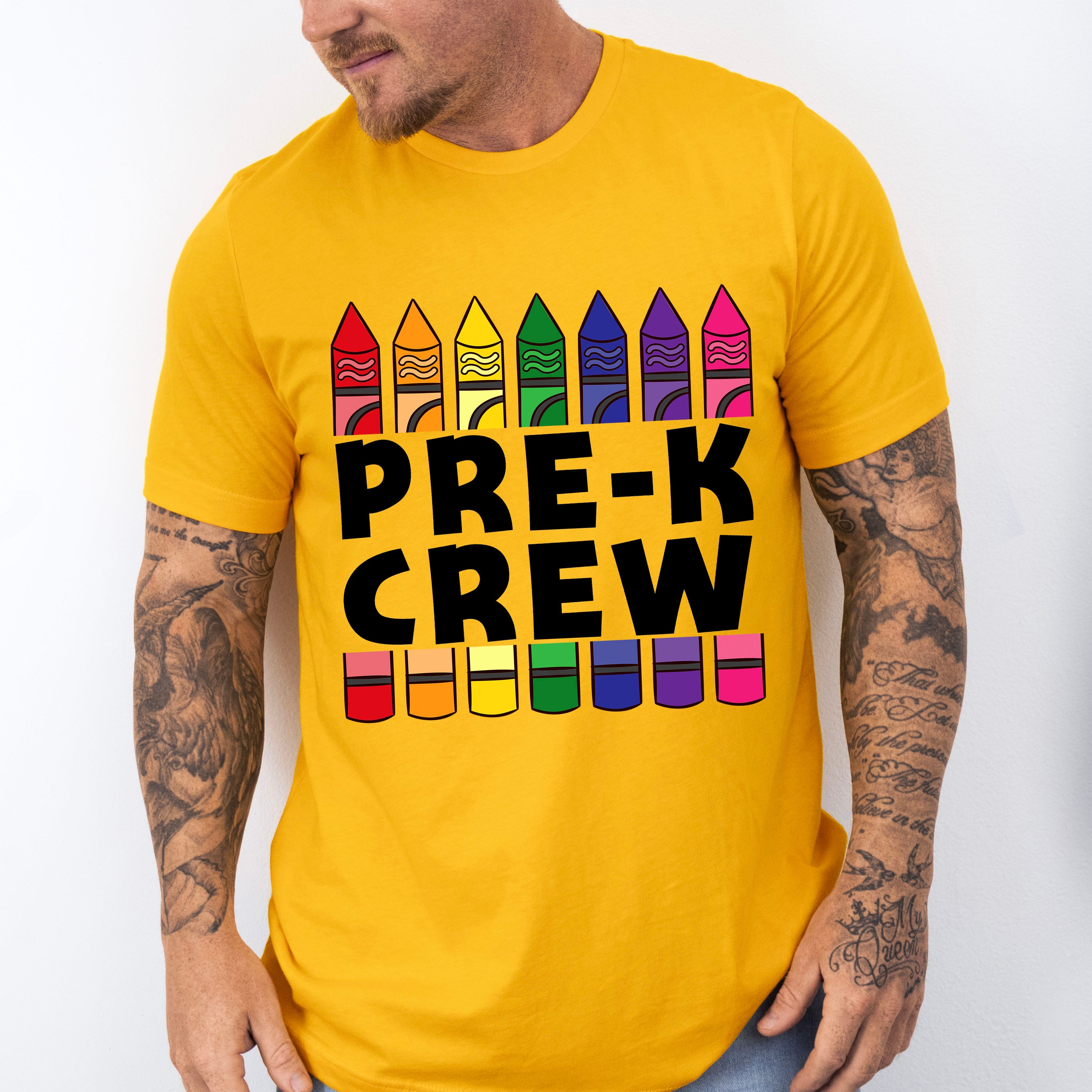 Pre-k Crew Pencil Design - Pre-K Unisex Crewneck T-Shirt Sweatshirt Hoodie