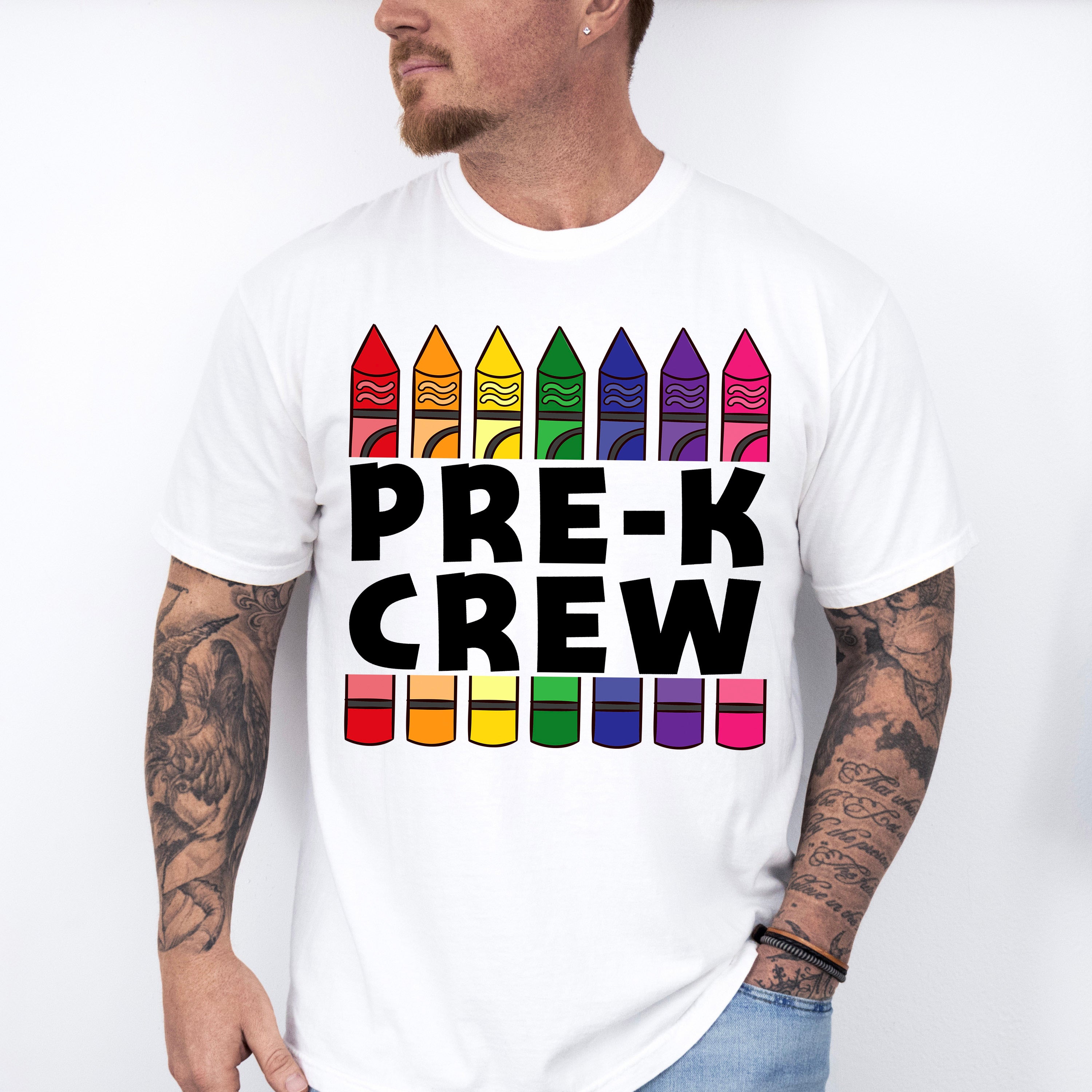 Pre-k Crew Pencil Design - Pre-K Unisex Crewneck T-Shirt Sweatshirt Hoodie