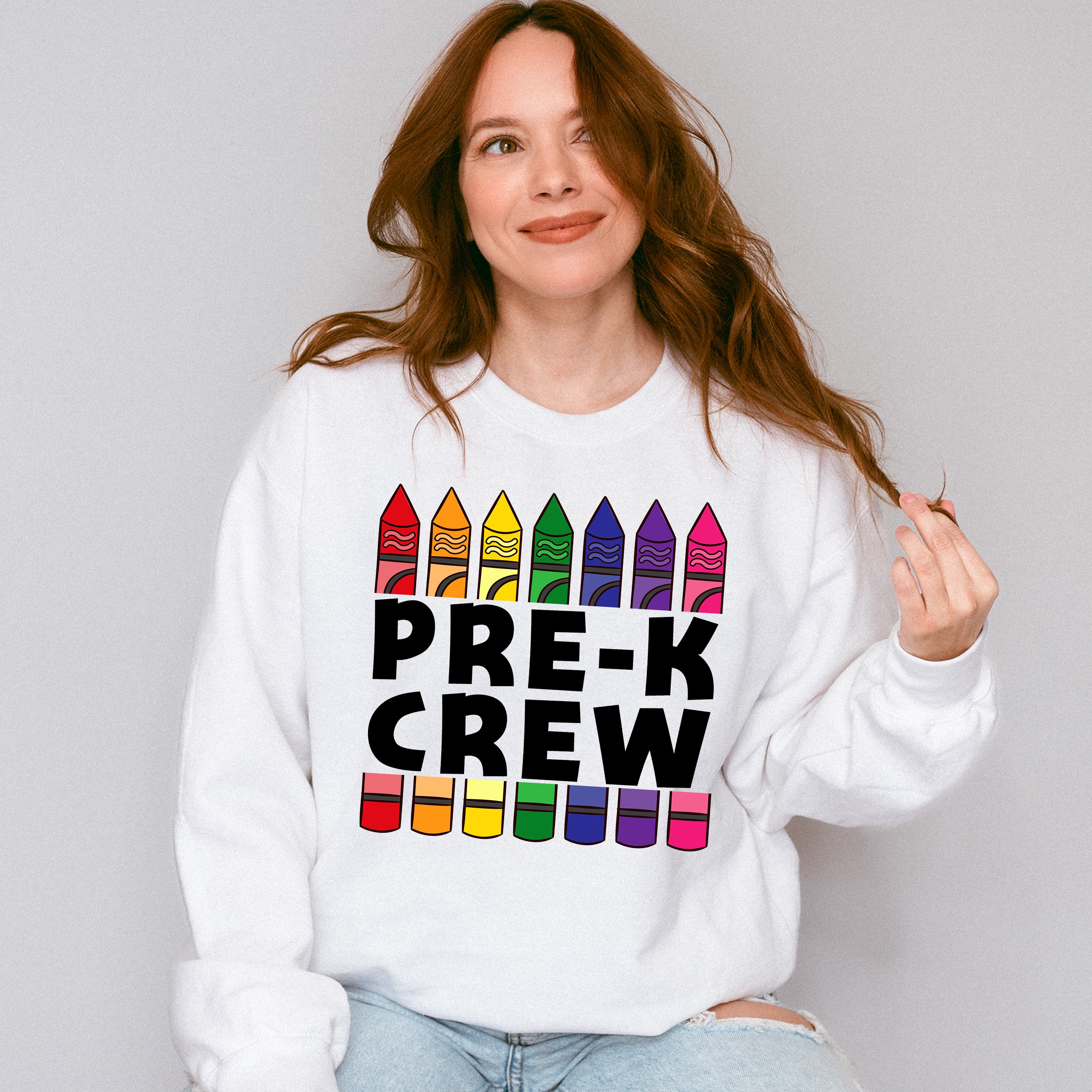 Pre-k Crew Pencil Design - Pre-K Unisex Crewneck T-Shirt Sweatshirt Hoodie