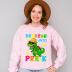 Roaring Into REX Pre-k Design - Pre-K Unisex Crewneck T-Shirt Sweatshirt Hoodie