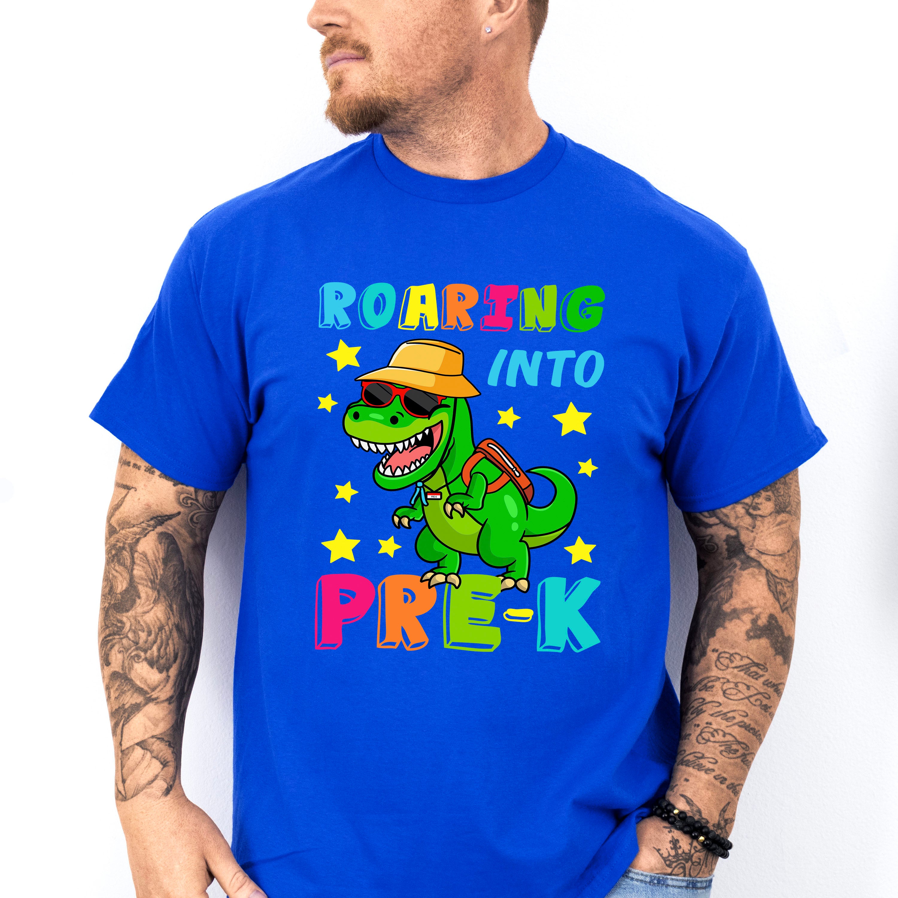 Roaring Into REX Pre-k Design - Pre-K Unisex Crewneck T-Shirt Sweatshirt Hoodie