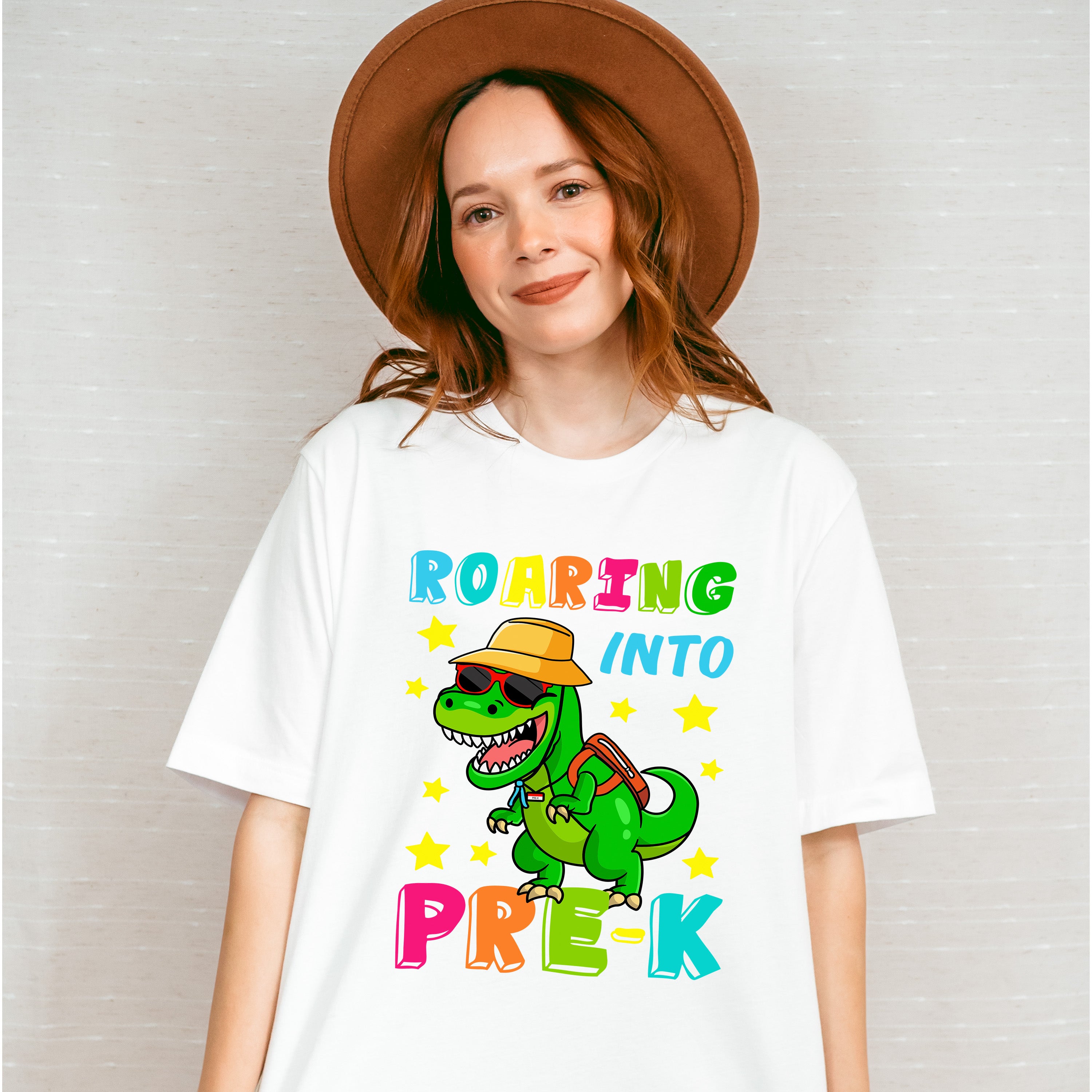 Roaring Into REX Pre-k Design - Pre-K Unisex Crewneck T-Shirt Sweatshirt Hoodie