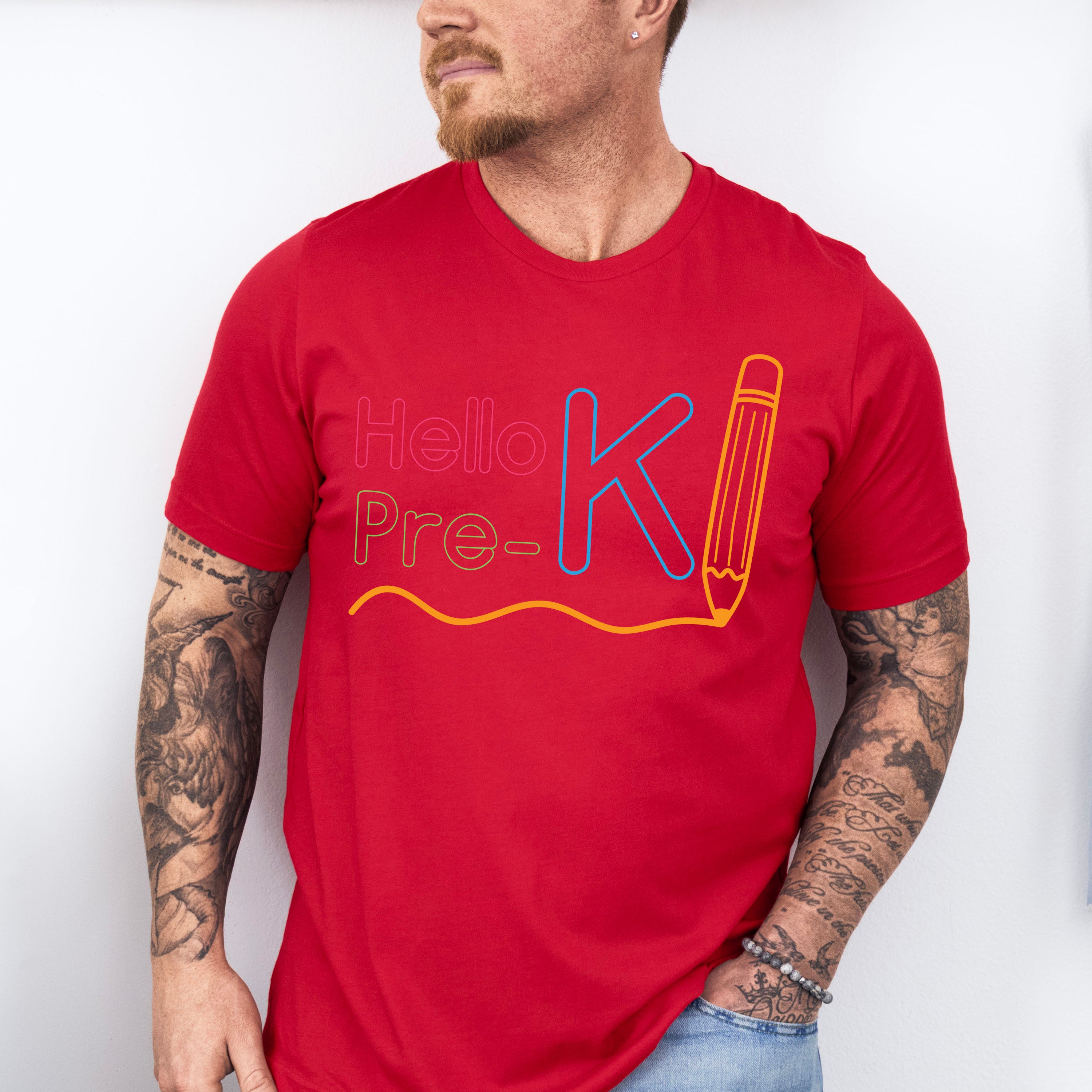 Hello Pre-k Design - Pre-K Unisex Crewneck T-Shirt Sweatshirt Hoodie