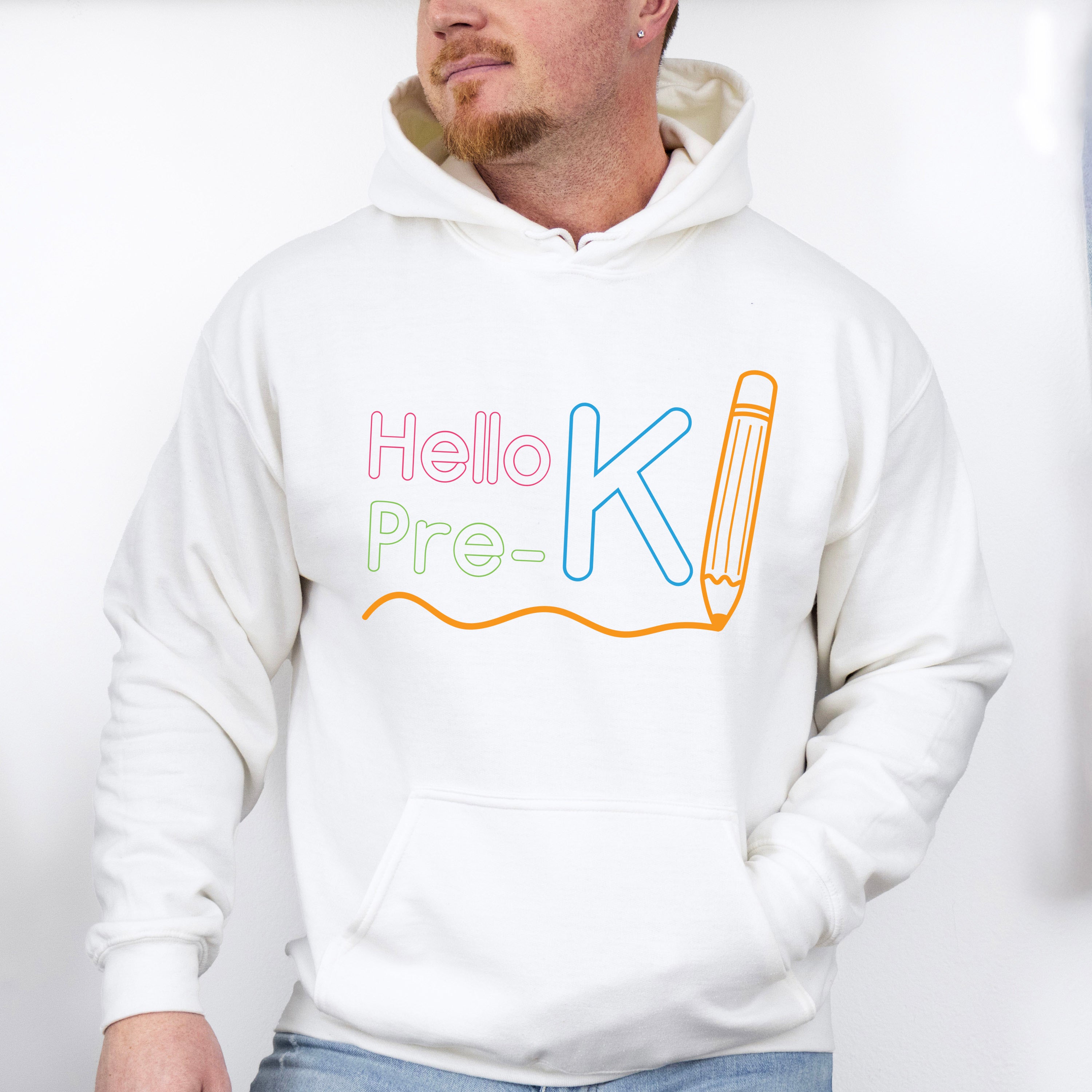Hello Pre-k Design - Pre-K Unisex Crewneck T-Shirt Sweatshirt Hoodie