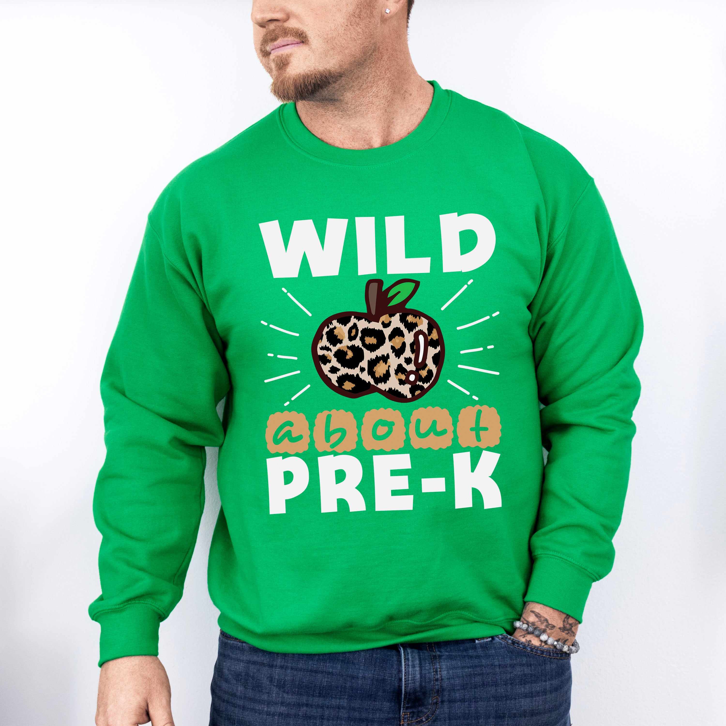 Wild About Pre-k Design - Pre-K Unisex Crewneck T-Shirt Sweatshirt Hoodie