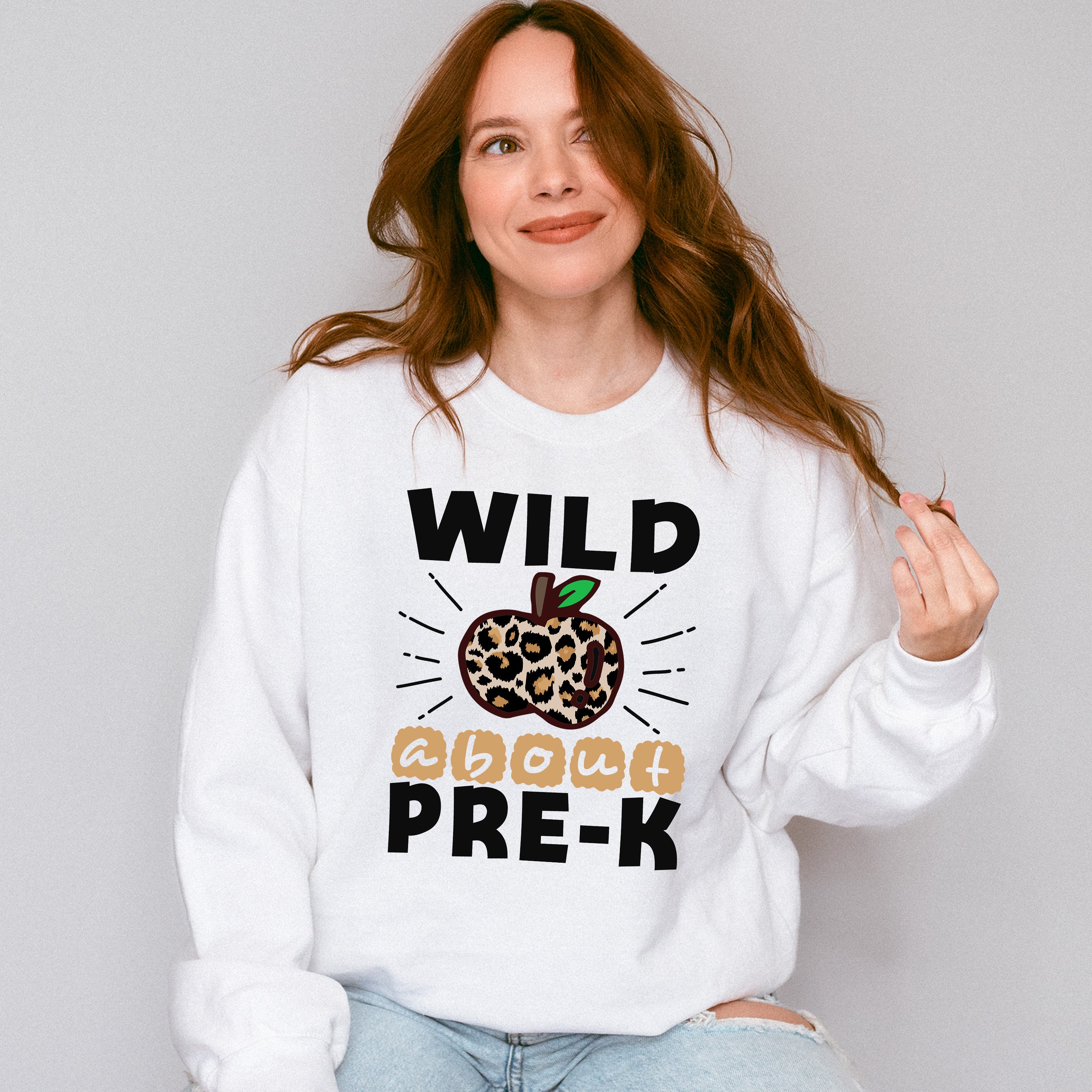 Wild About Pre-k Design - Pre-K Unisex Crewneck T-Shirt Sweatshirt Hoodie