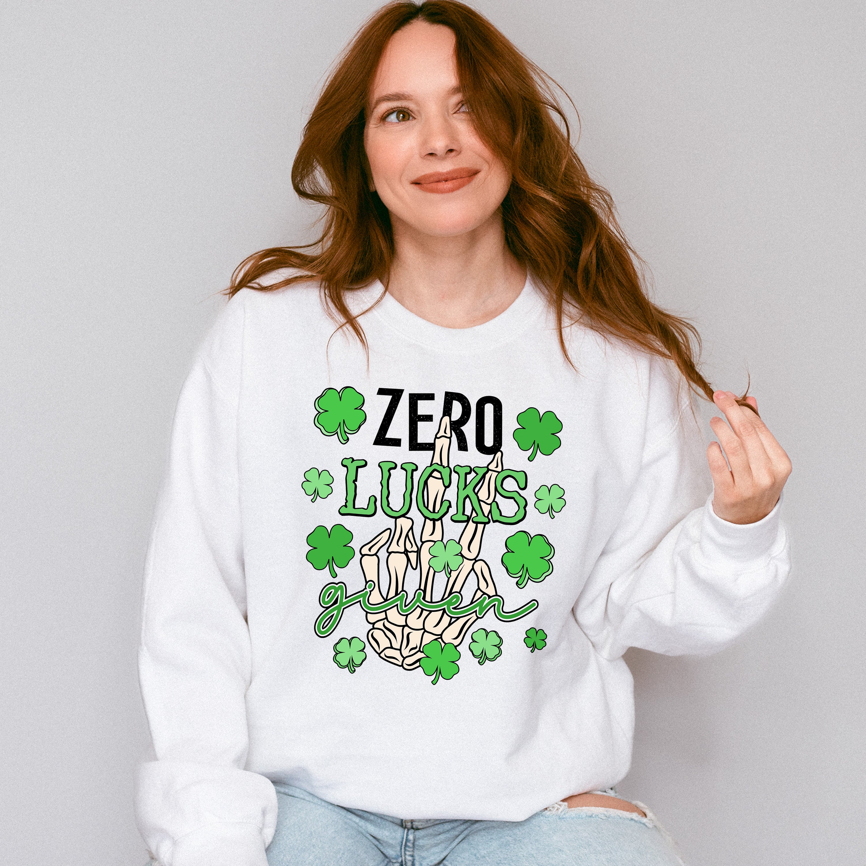 Zero Lucks Given - St. Patrick's Day Theme Unisex Crewneck T-Shirt Sweatshirt Hoodie