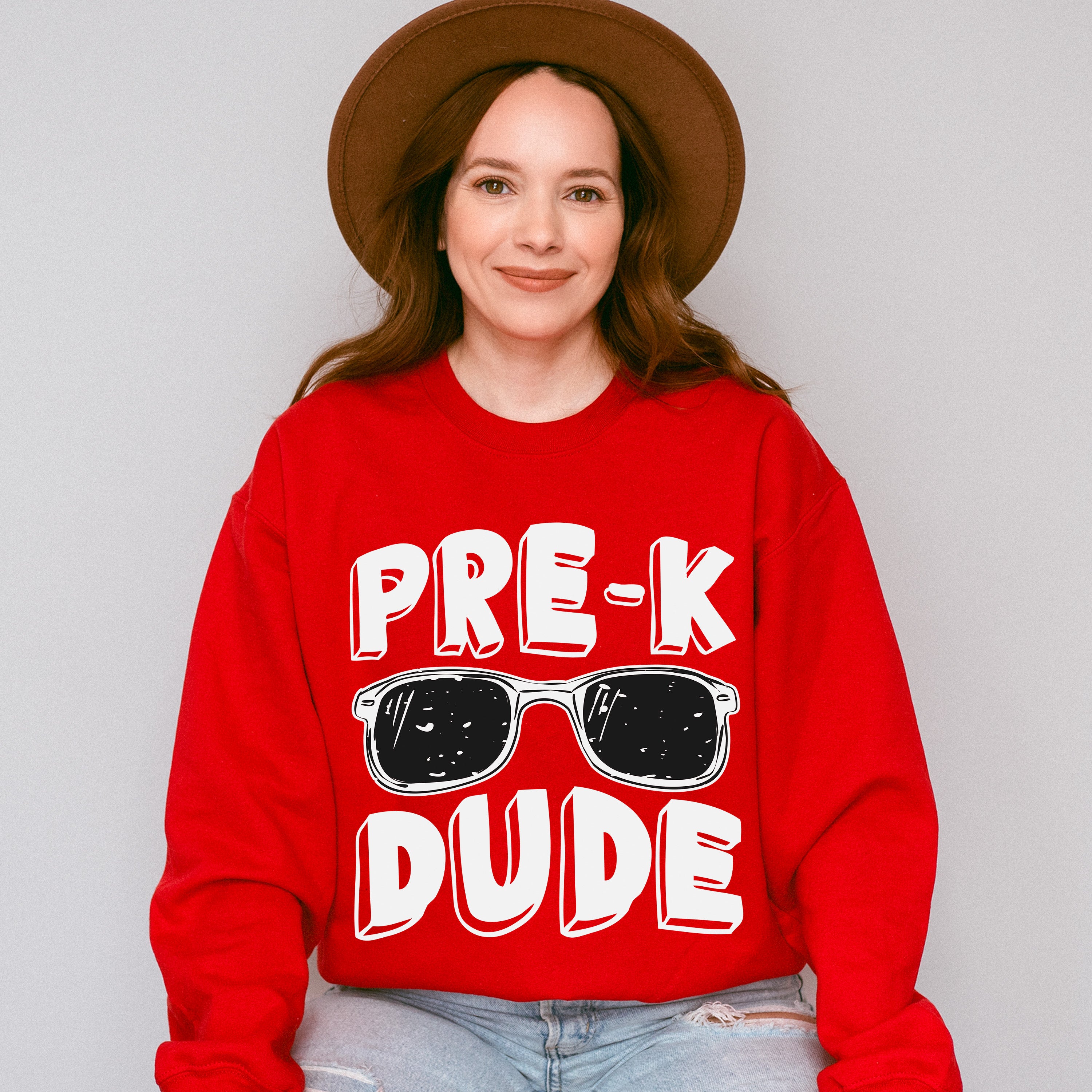 Pre-k Dude Design - Pre-K Unisex Crewneck T-Shirt Sweatshirt Hoodie